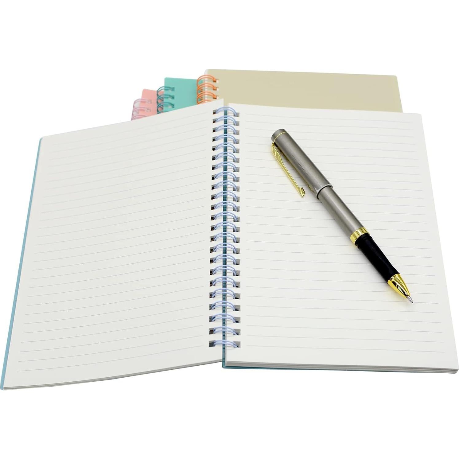 Cuaderno Espiral A5 Yansanido 4 Pcs Tapa Dura 80 Hojas