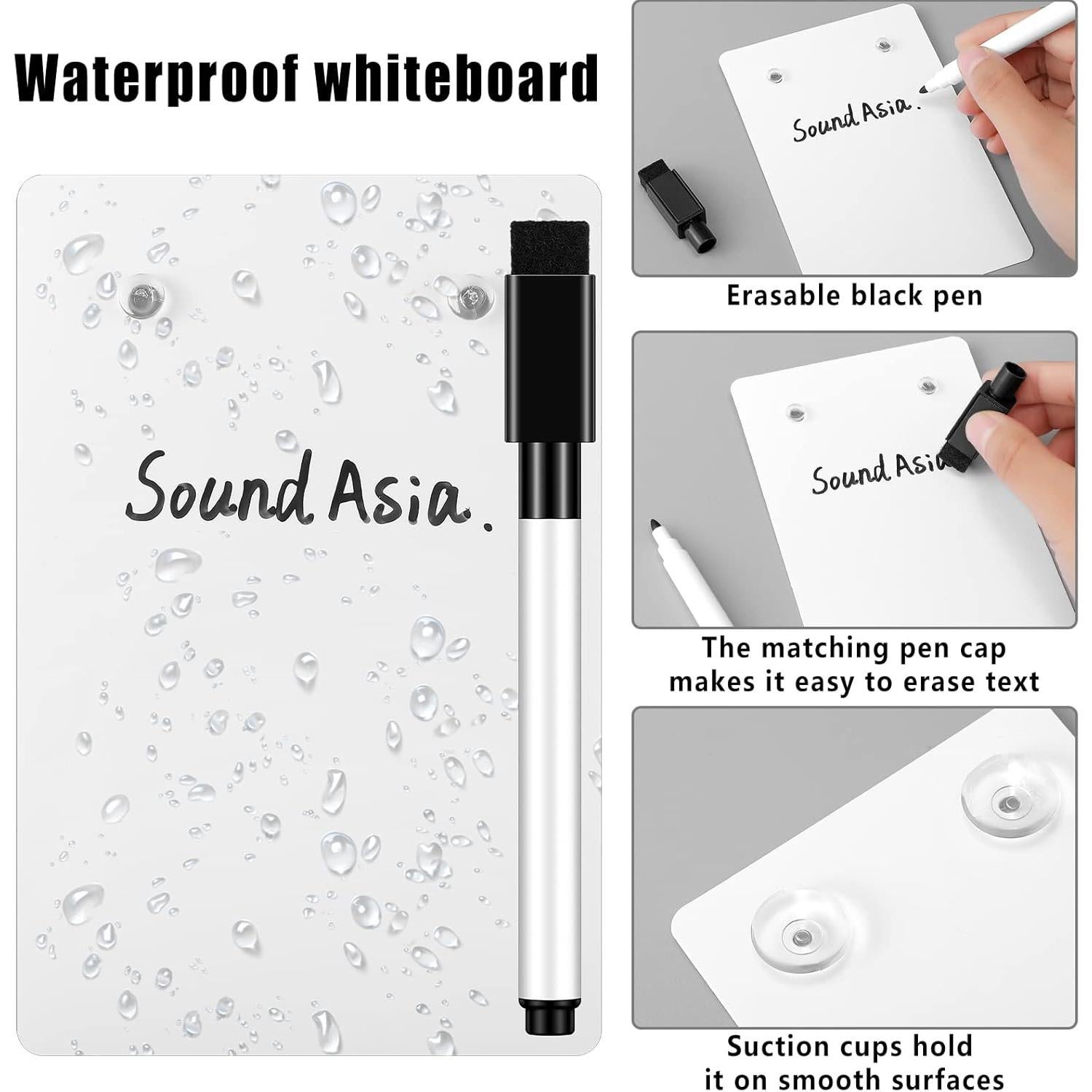 2 Pizarras de Ducha Impermeables Yexiya con Bolígrafos 8.9x13.4cm