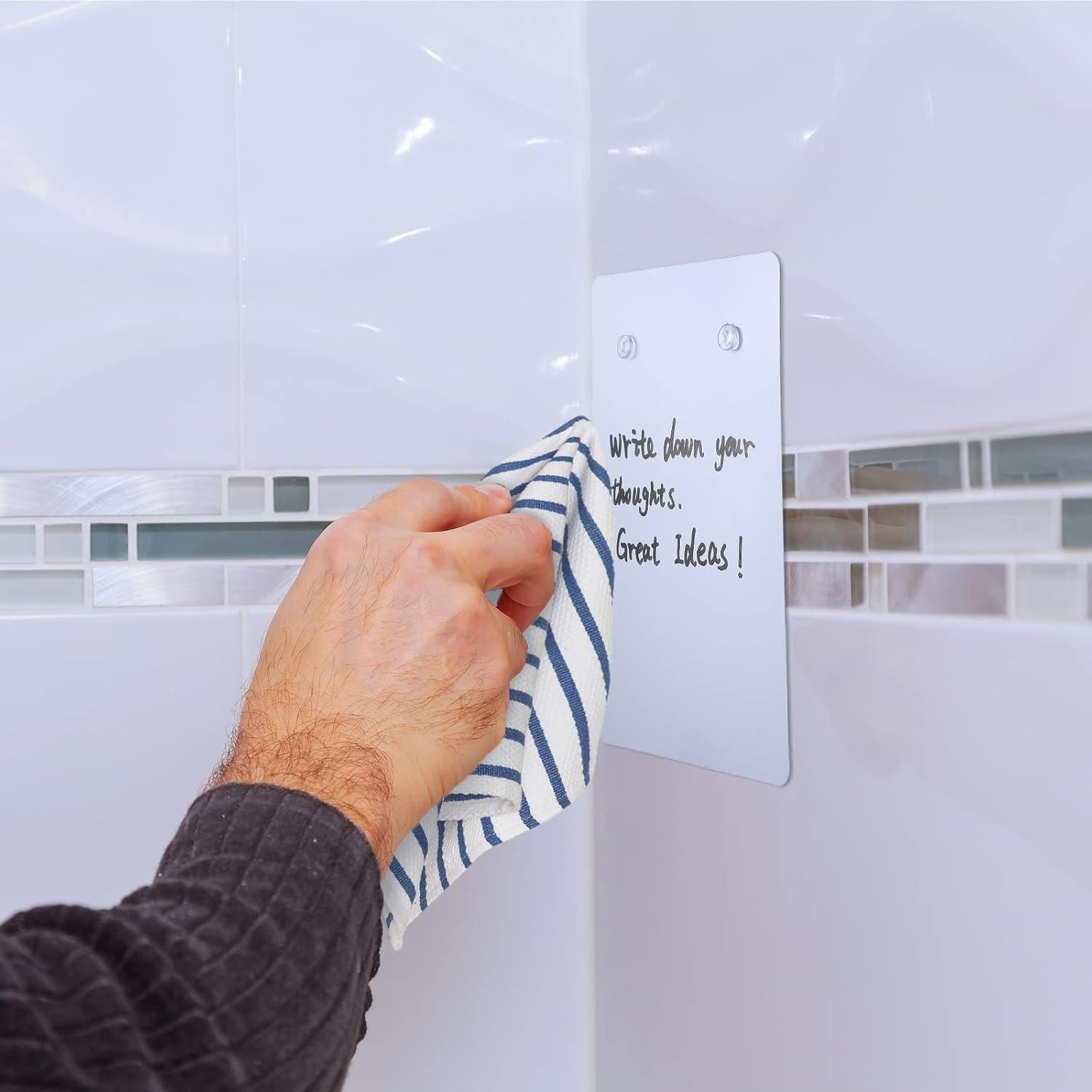 2 Pizarras de Ducha Impermeables Yexiya con Bolígrafos 8.9x13.4cm