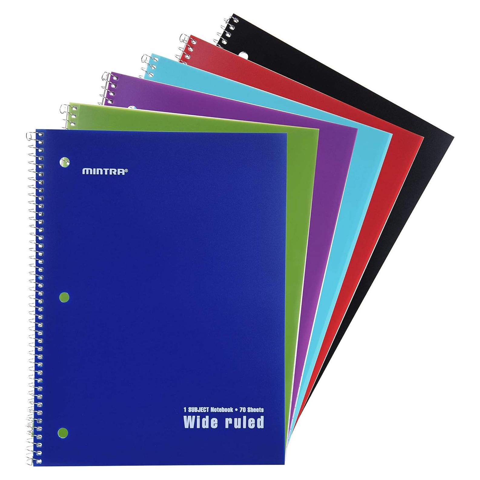 Cuadernos Espirales Mintra Office 6PK - 70 Hojas Rayado Ancho