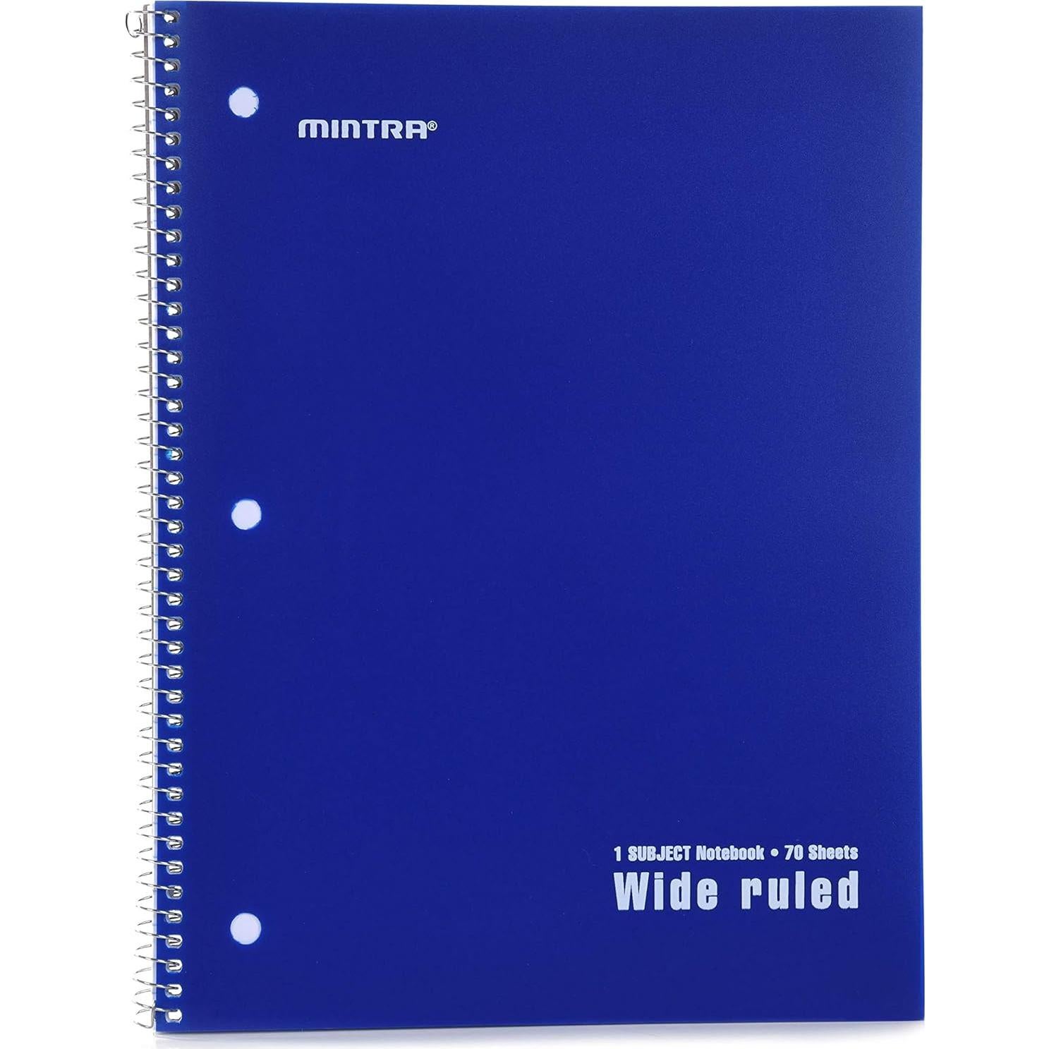 Cuadernos Espirales Mintra Office 6PK - 70 Hojas Rayado Ancho