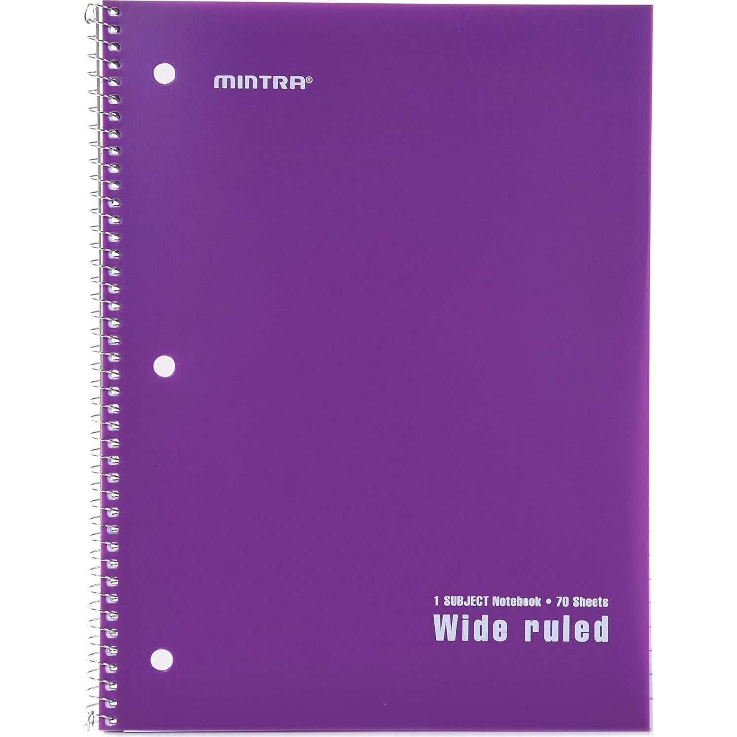Cuadernos Espirales Mintra Office 6PK - 70 Hojas Rayado Ancho