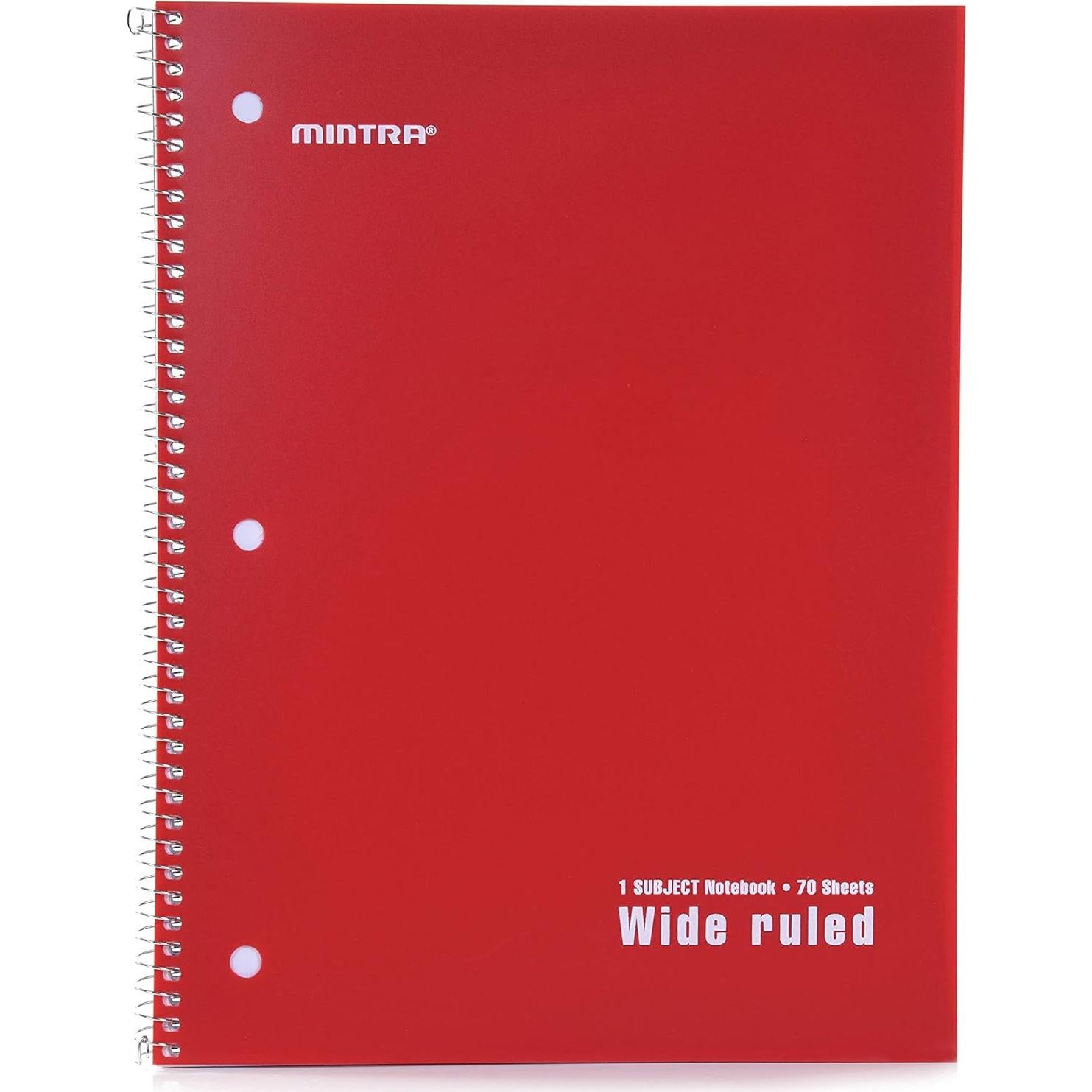 Cuadernos Espirales Mintra Office 6PK - 70 Hojas Rayado Ancho