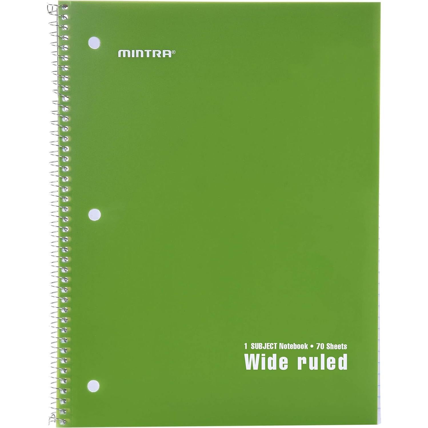 Cuadernos Espirales Mintra Office 6PK - 70 Hojas Rayado Ancho
