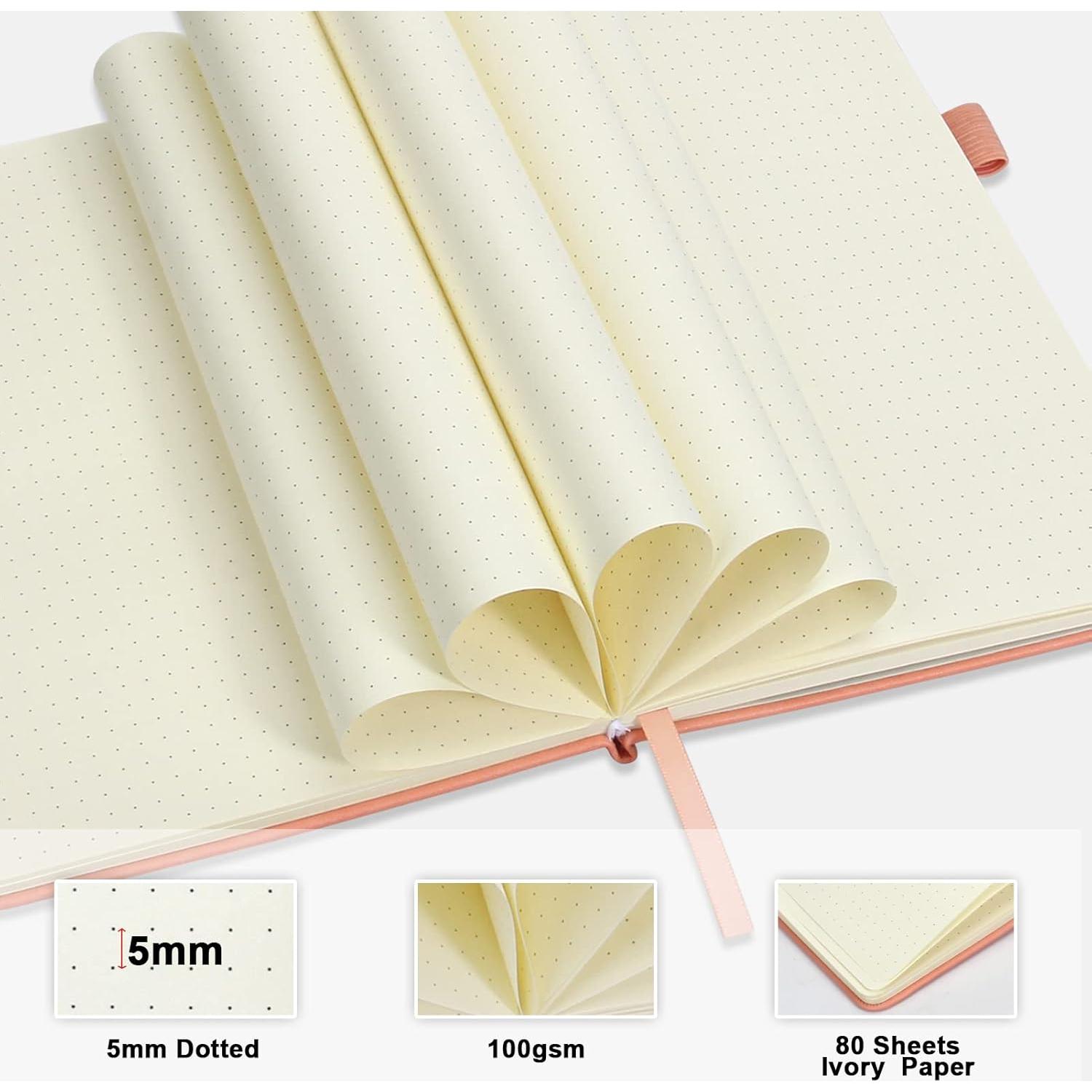 Cuaderno de Puntos A5 Daofary Cuero Marrón 160 Páginas 100gsm