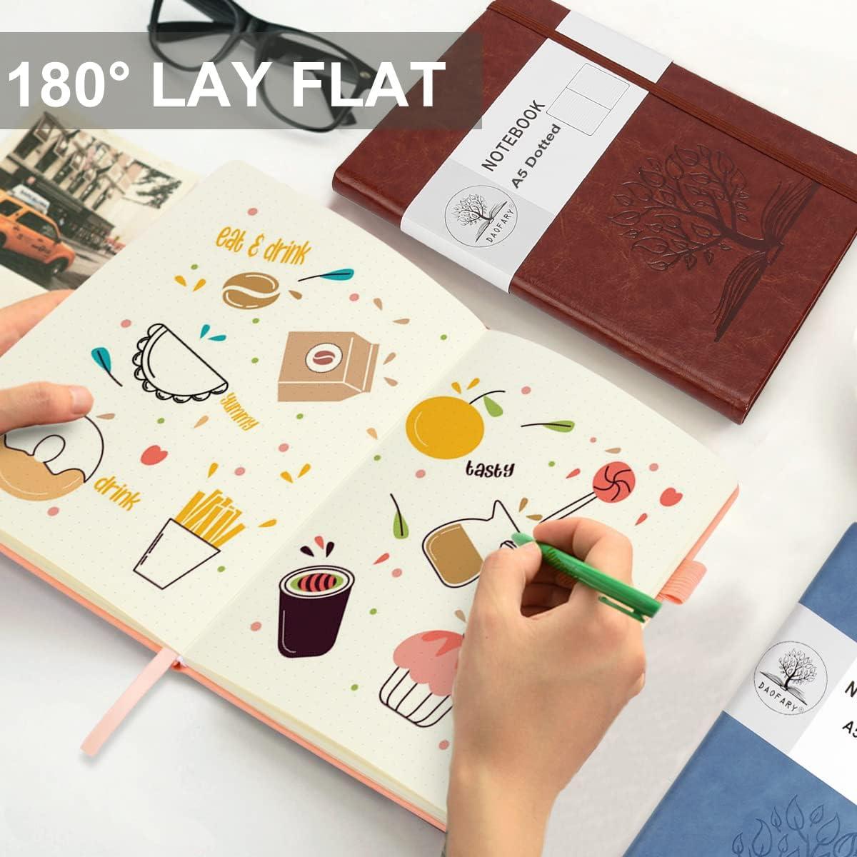 Cuaderno de Puntos A5 Daofary Cuero Marrón 160 Páginas 100gsm