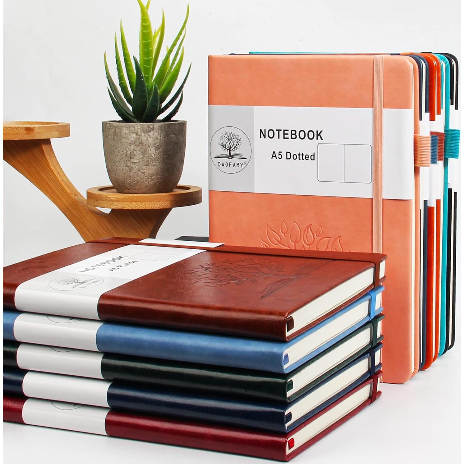 Cuaderno de Puntos A5 Daofary Cuero Marrón 160 Páginas 100gsm