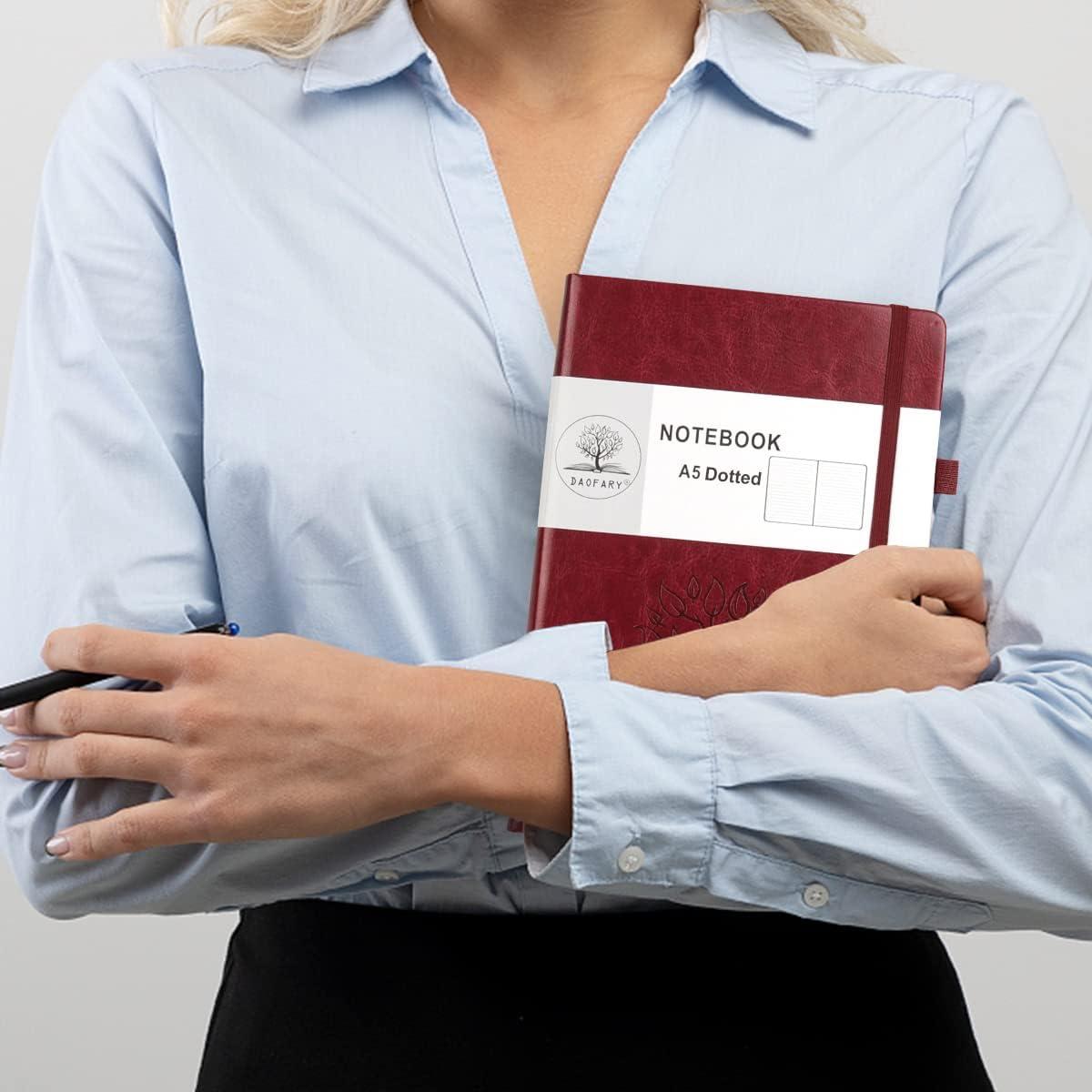 Cuaderno de Puntos A5 Daofary Cuero Marrón 160 Páginas 100gsm