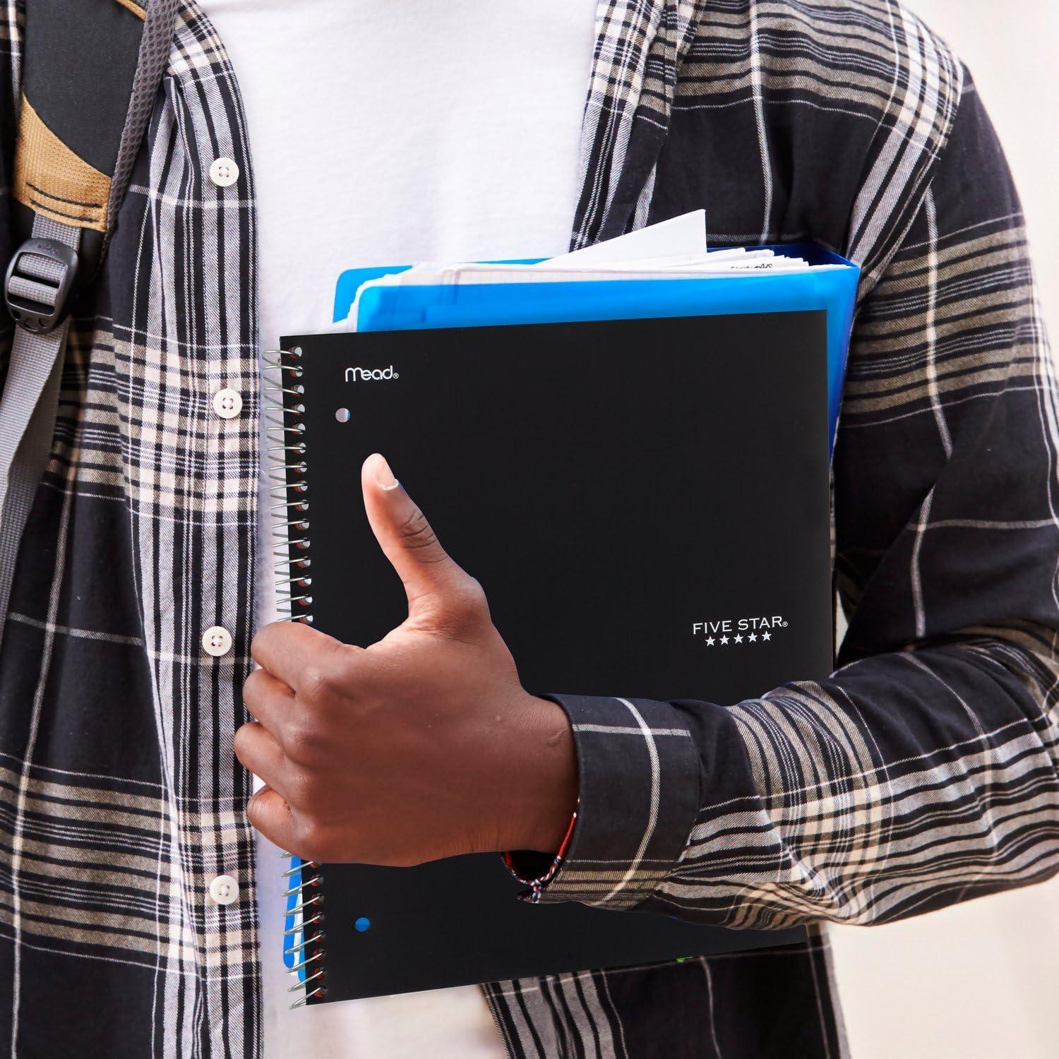 Cuaderno Espiral Five Star 5 Asignaturas 200 Hojas Negro