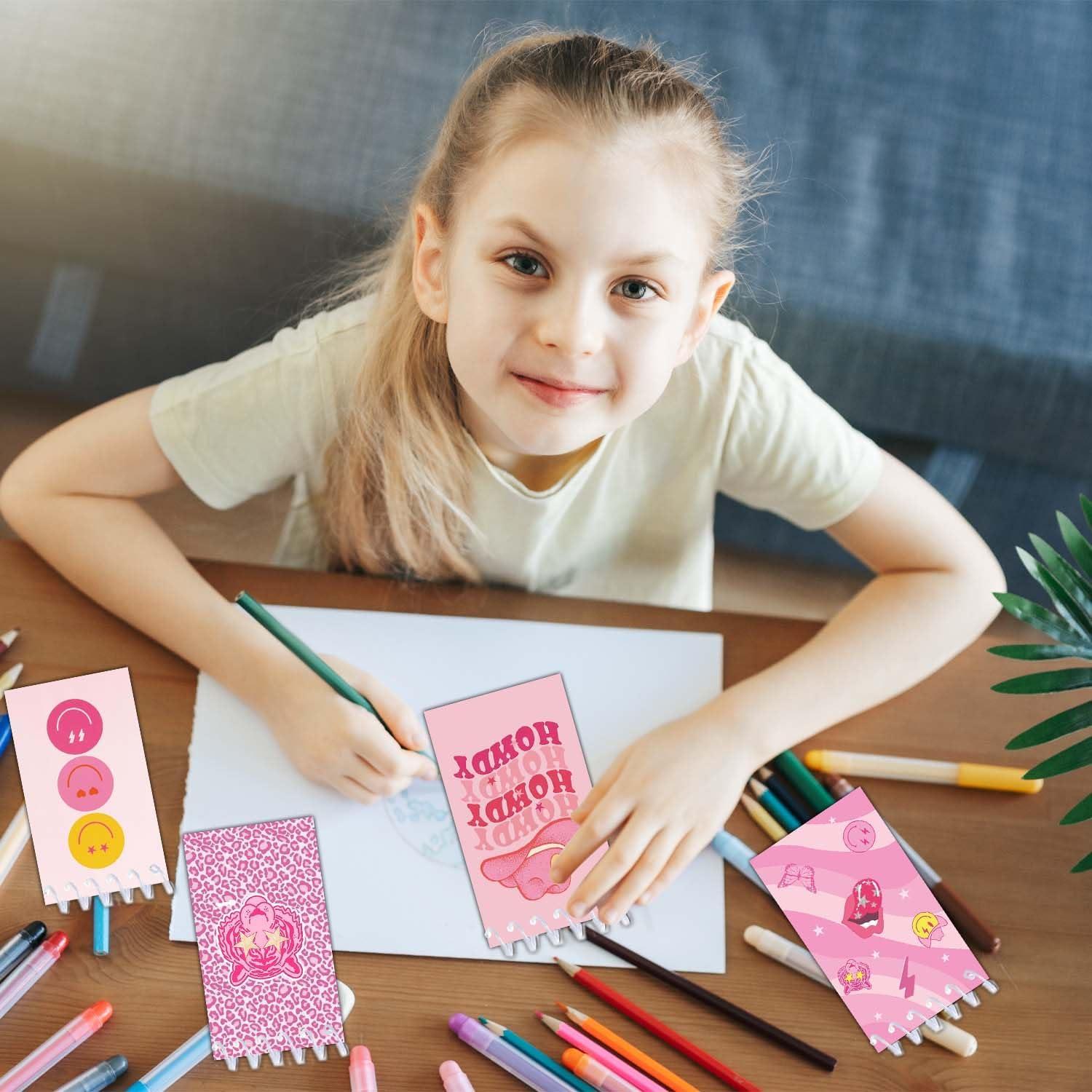 24 Mini Cuadernos Espirales Rosa Preppy Y2K 6x10 cm