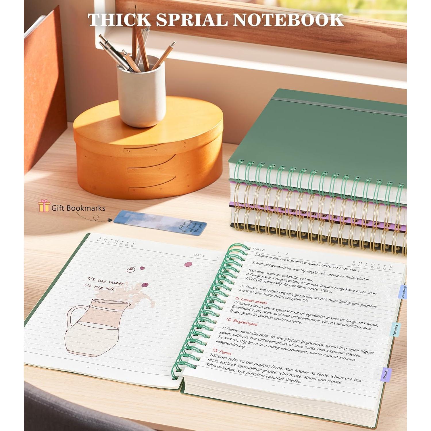 Cuaderno de espiral B5 MUAHLIUB 360 páginas 100GSM Verde