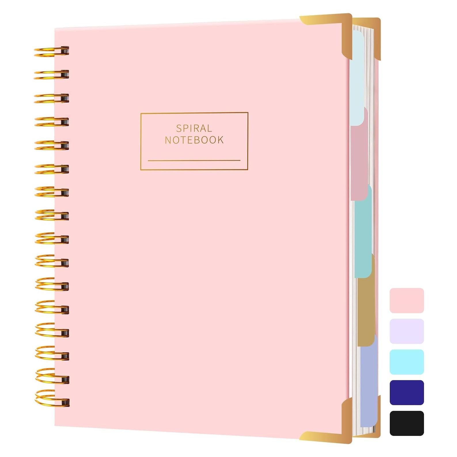 Cuaderno Espiral Tapa Dura Yoment A5 Rosa 200 Páginas