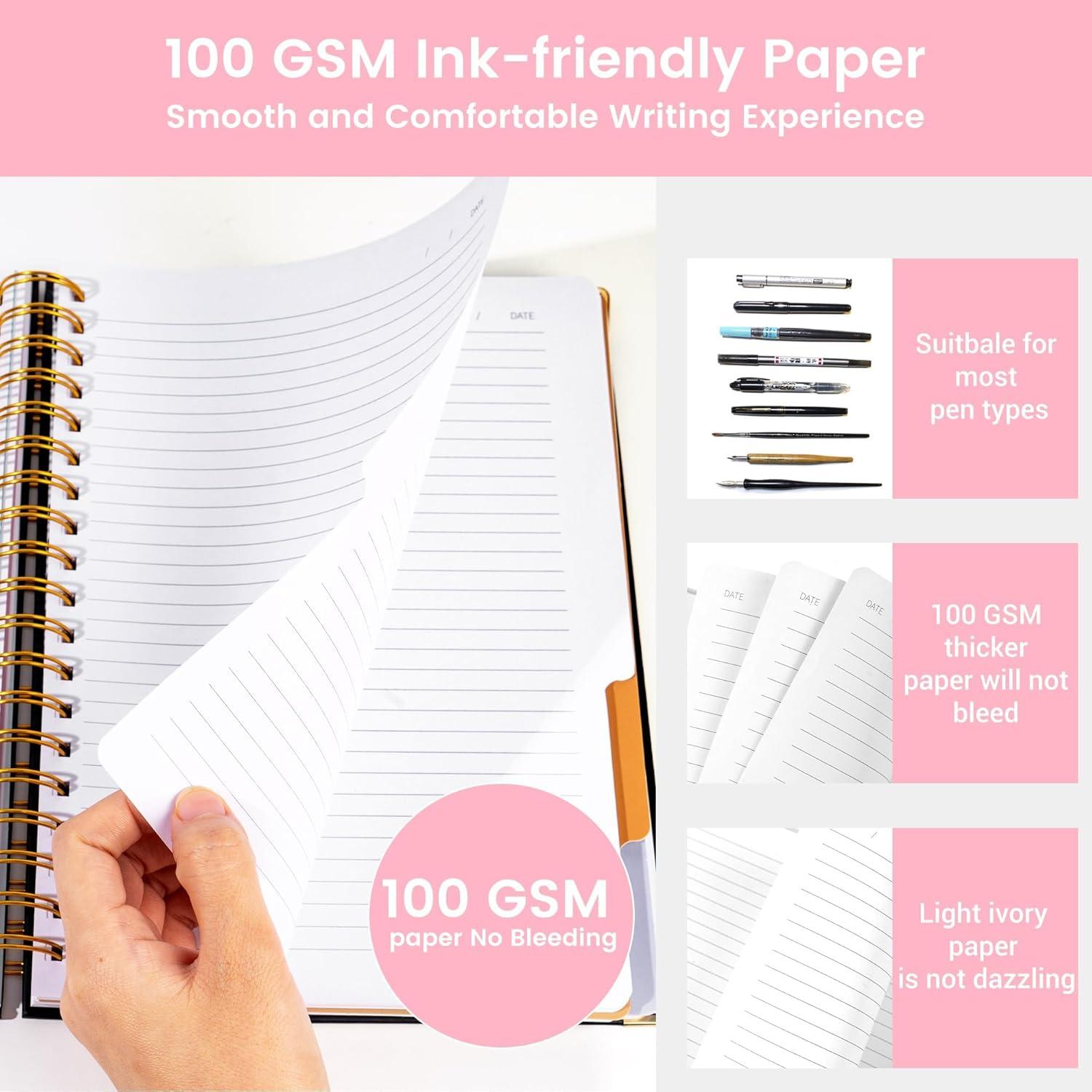 Cuaderno Espiral Tapa Dura Yoment A5 Rosa 200 Páginas