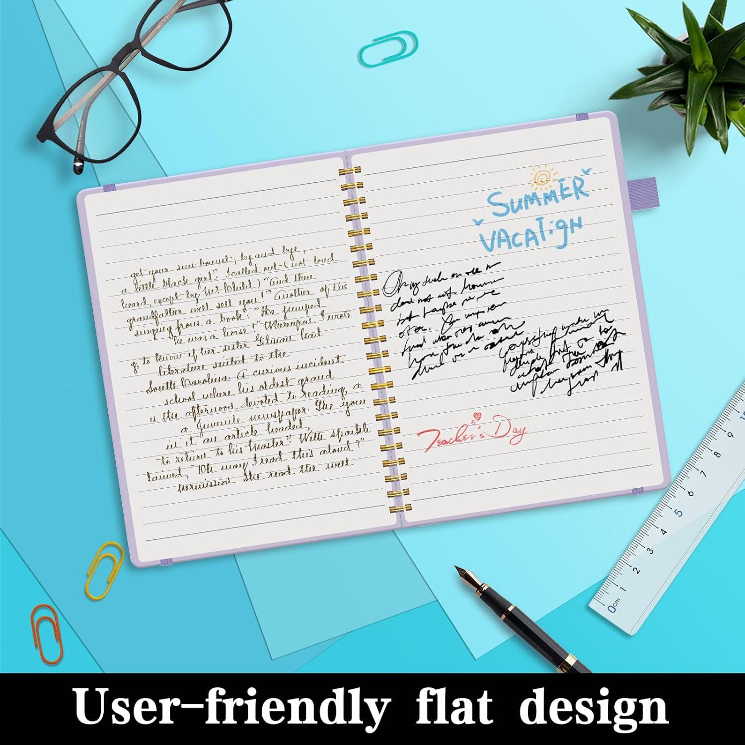 Cuaderno Espiral Halowrite A5 Tapa Dura Púrpura 160 Páginas