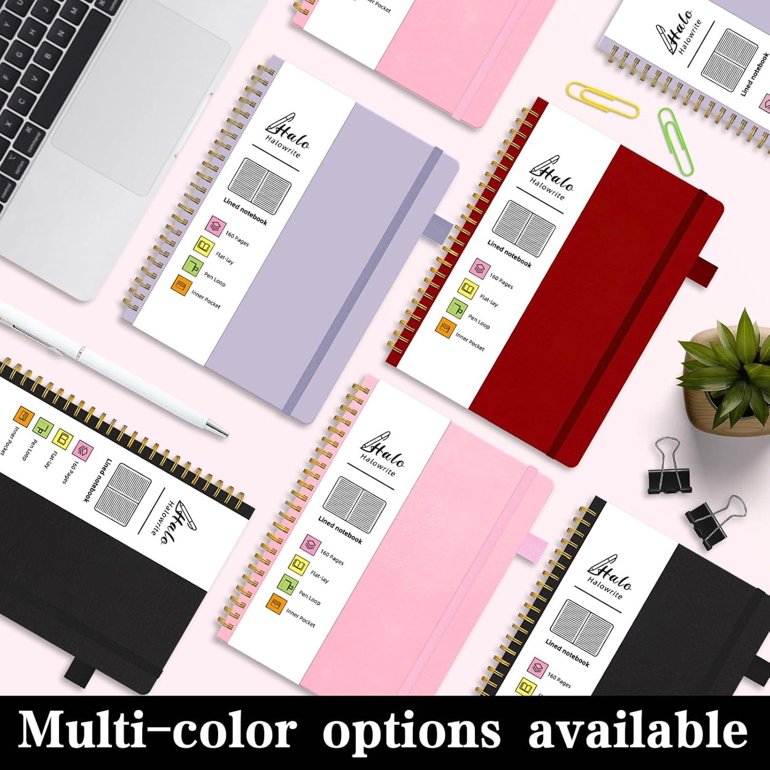 Cuaderno Espiral Halowrite A5 Tapa Dura Púrpura 160 Páginas