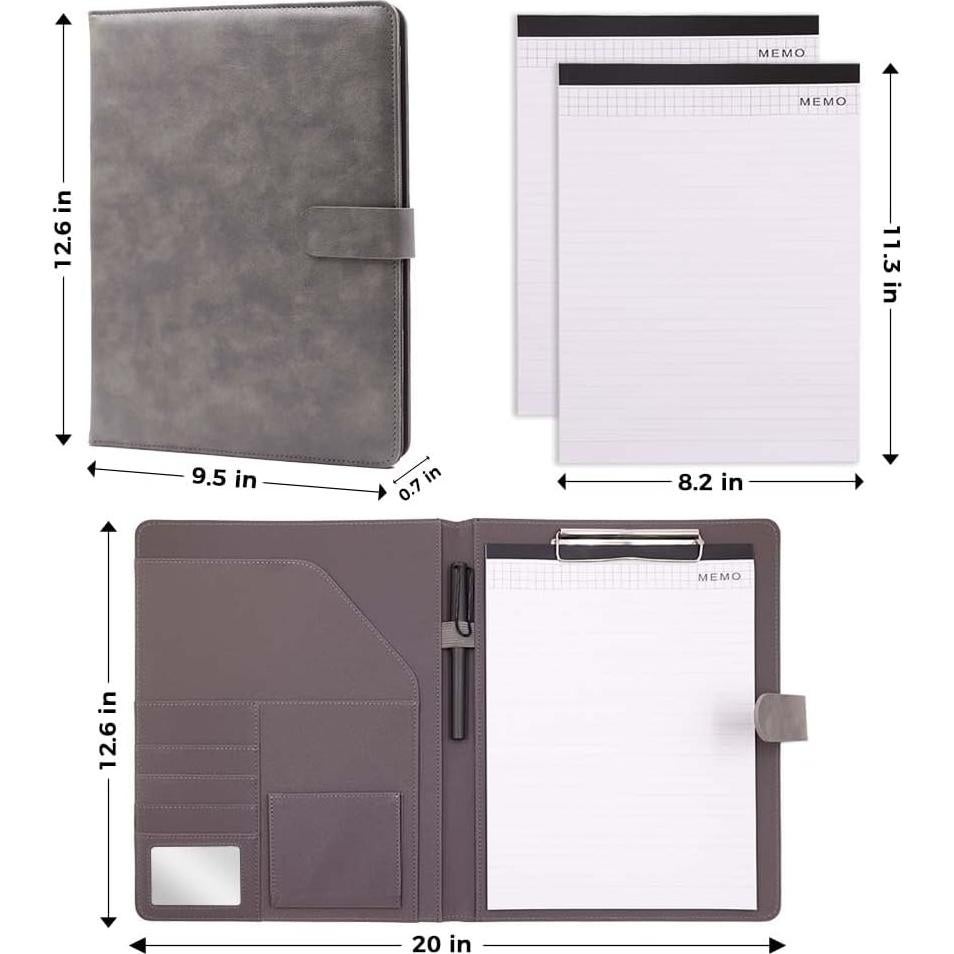 Carpeta Portafolio Sbrinnaliao A4 Cuero Sintético Gris