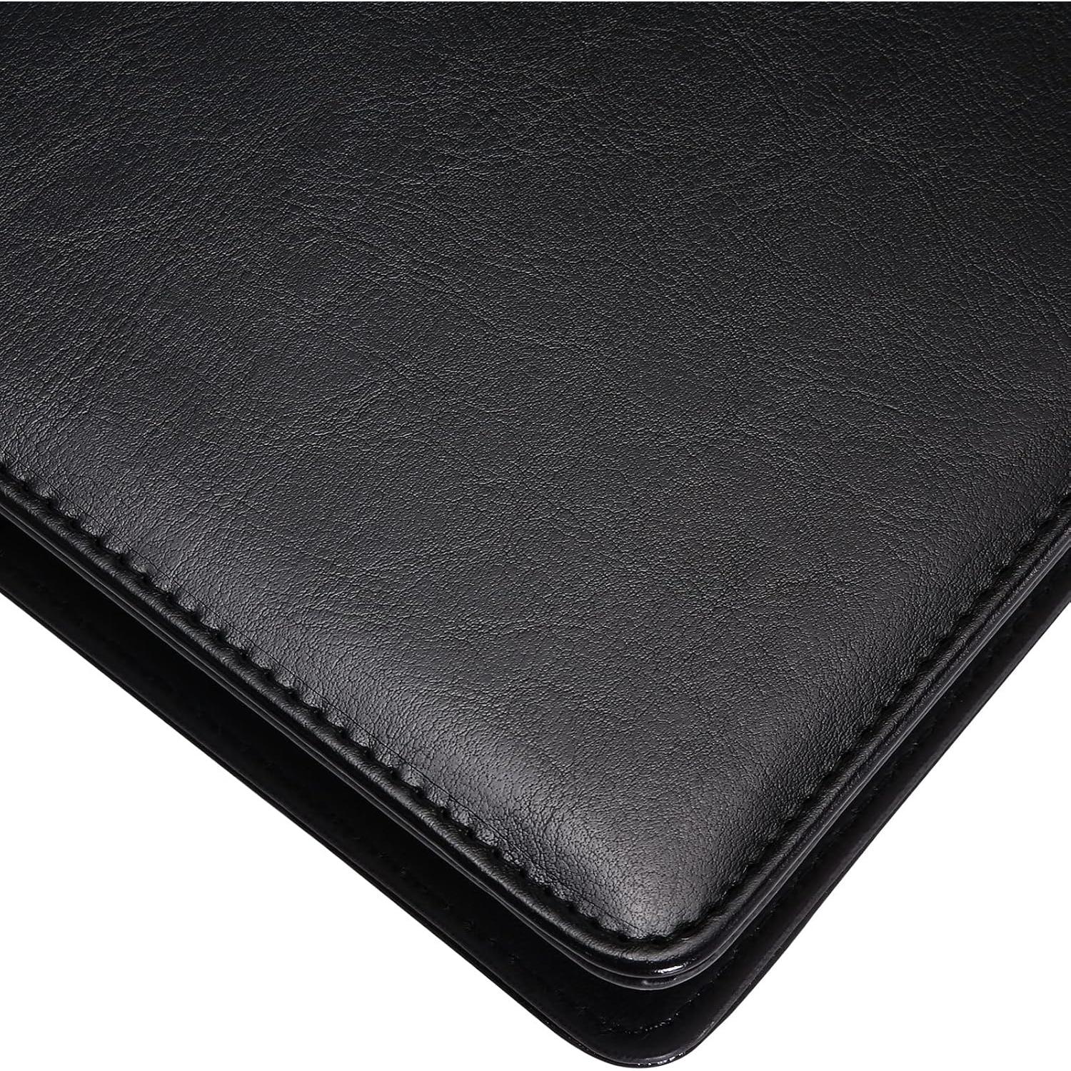 Carpeta Portafolio RHCSZ A4 Cuero Sintético Negro con Clip