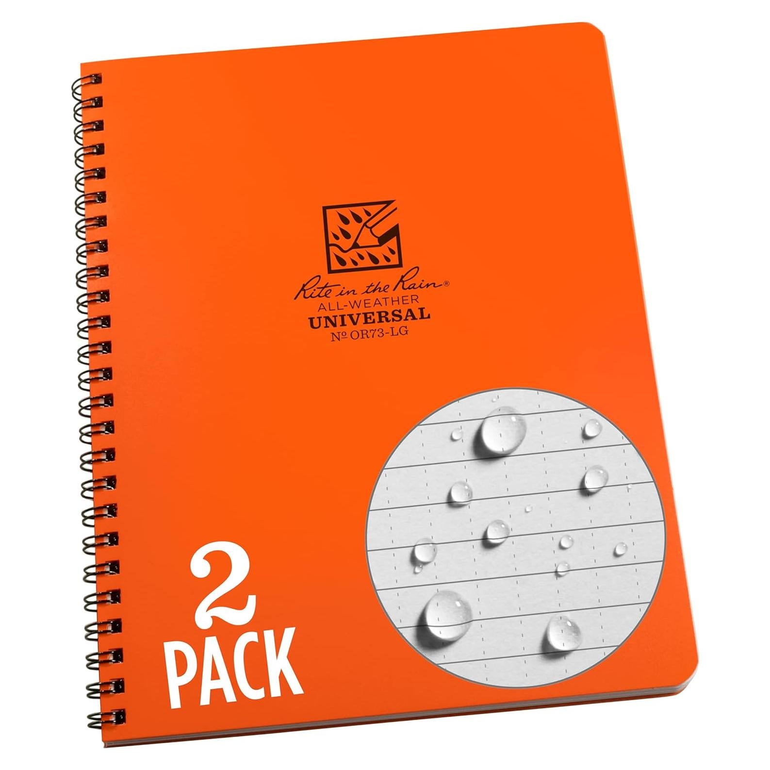 Cuaderno Impermeable Rite in the Rain Naranja 16.83x21.59 cm - Paquete de 2
