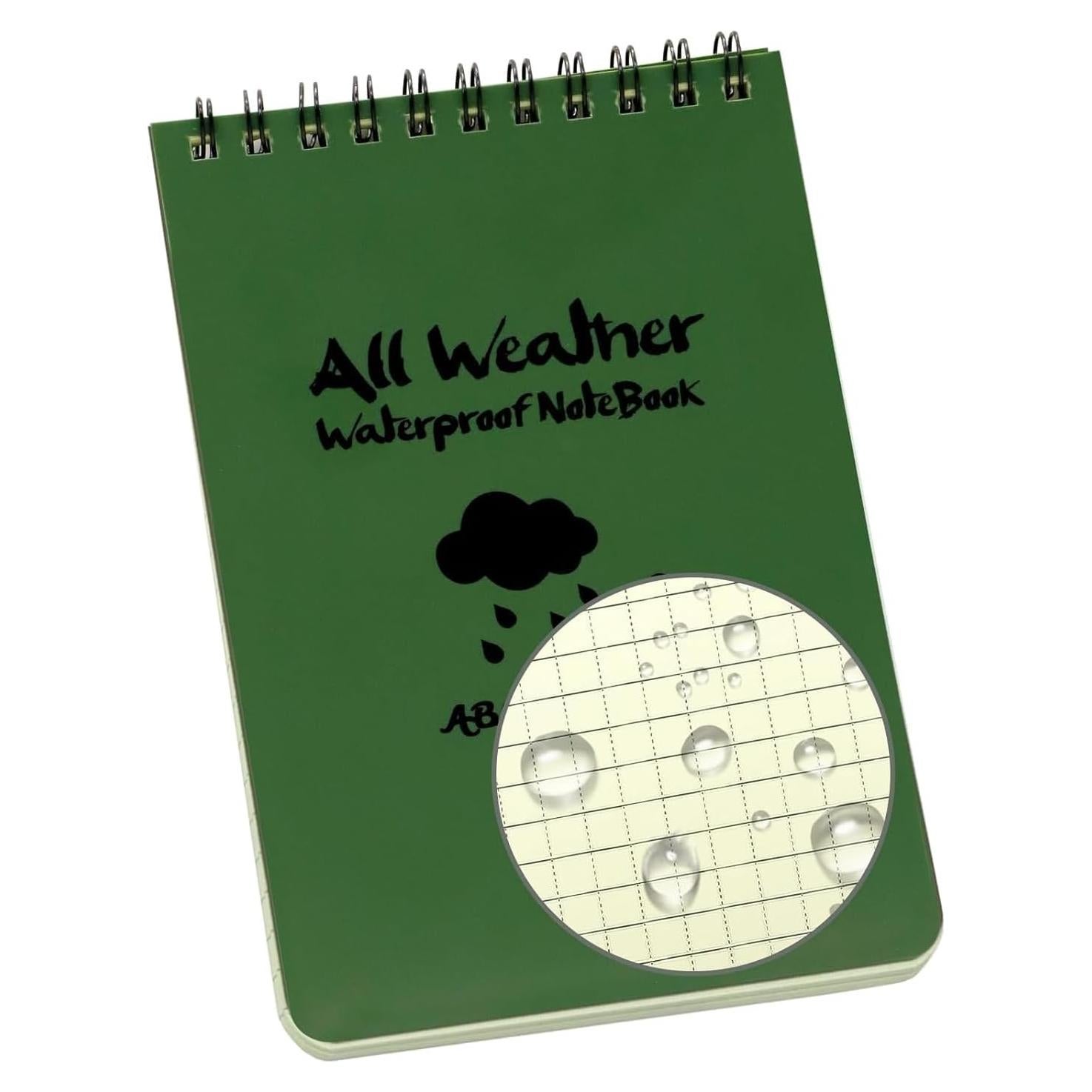 Paquete de 5 Cuadernos Impermeables HUOMAQFAN 10x15 cm Verde