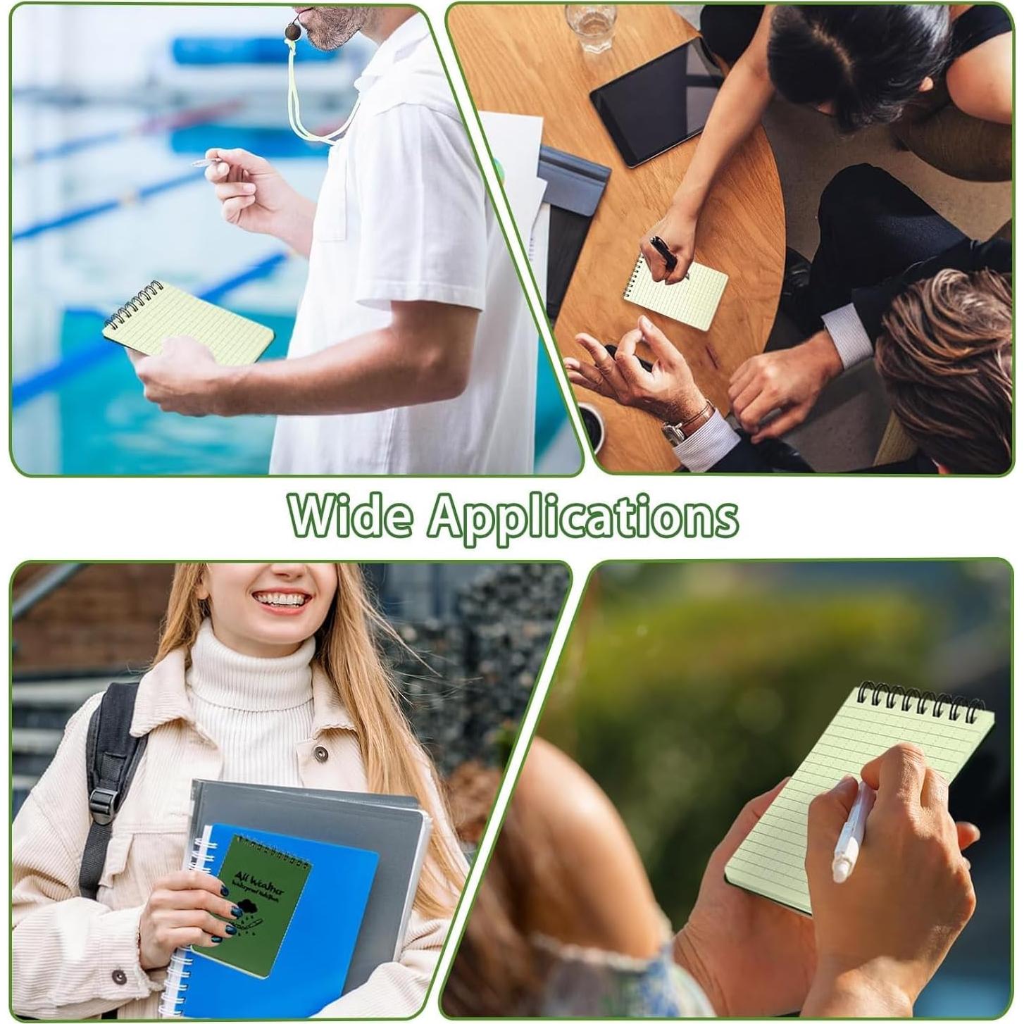 Paquete de 5 Cuadernos Impermeables HUOMAQFAN 10x15 cm Verde