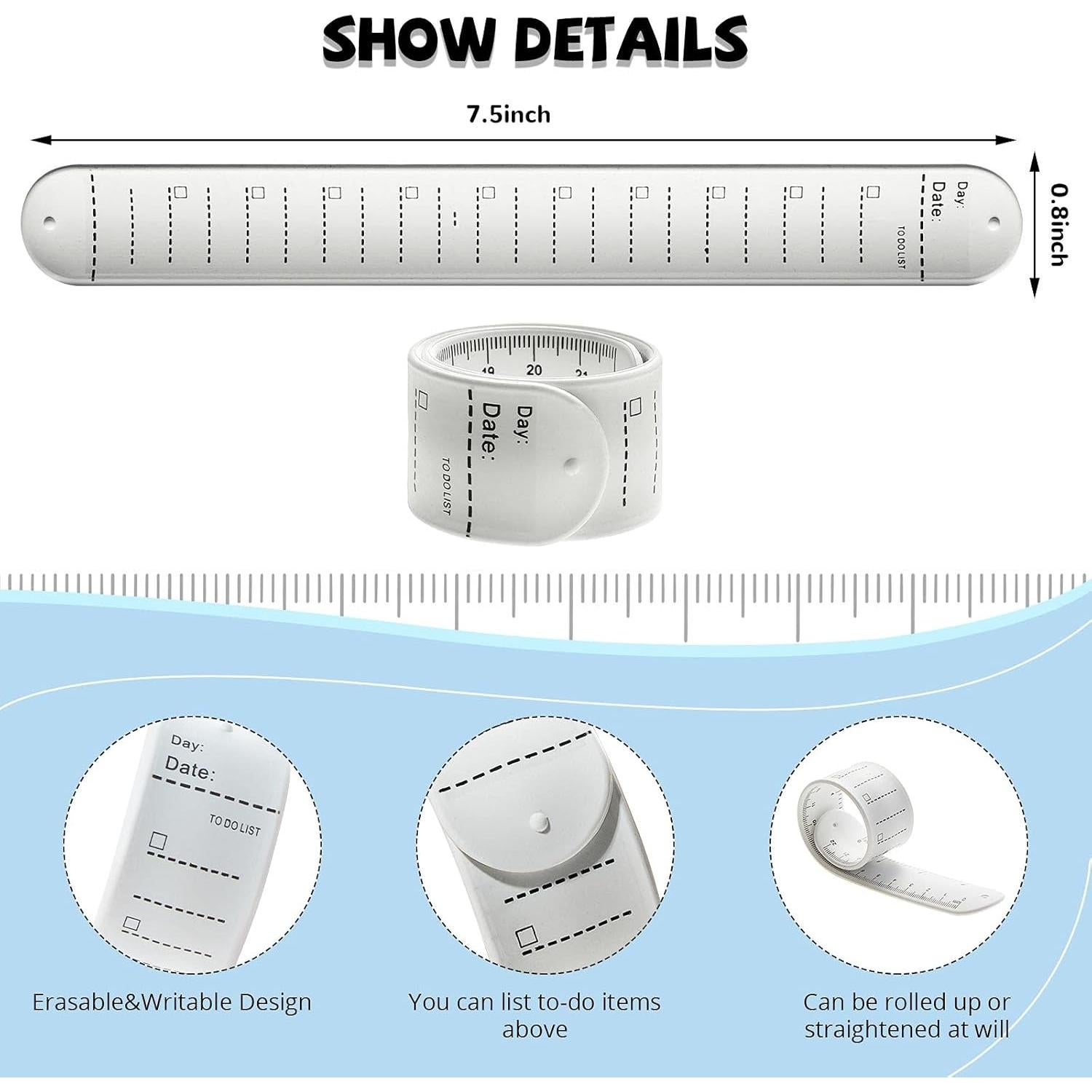 Pulseras de Silicona para Notas Outus - 10 Piezas Borrables