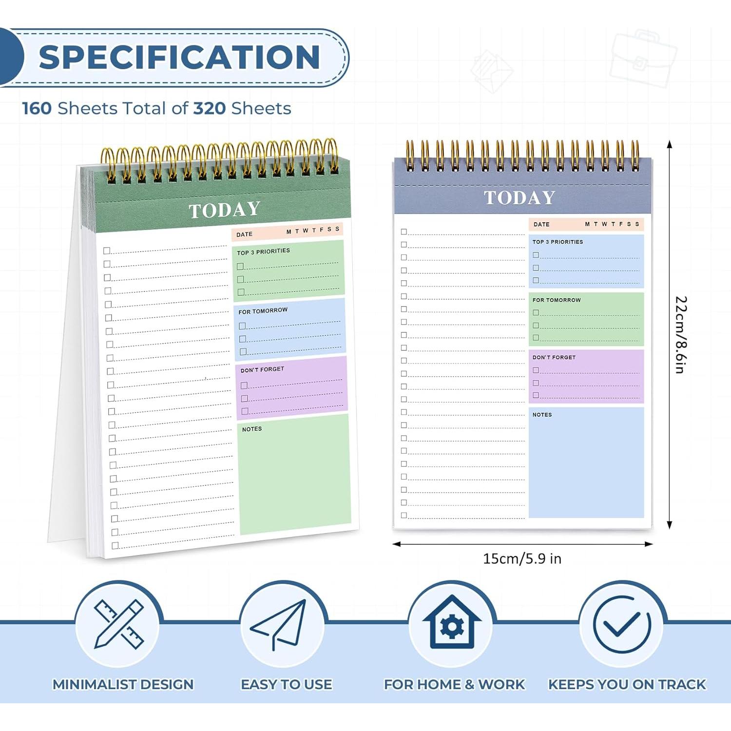 Bloc de Notas Desgarrable Agoer 2 Paquetes 320 Páginas 22x15cm
