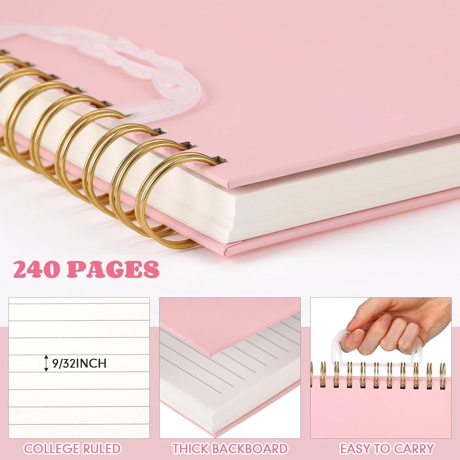 Paquete de 3 cuadernos de espiral Resurhang 17.8x25.4cm tapa dura