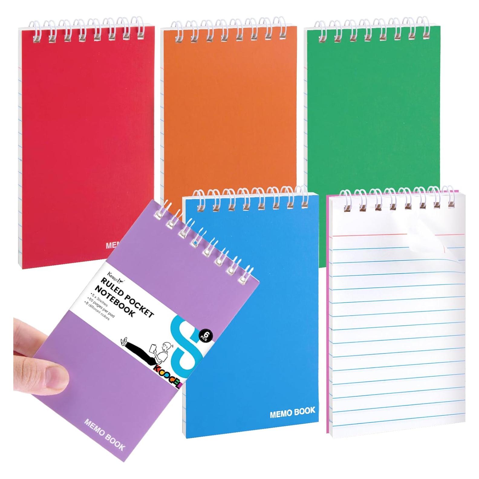 Koogel 6 Cuadernos Espirales Universitarios 3x5 cm Multicolor