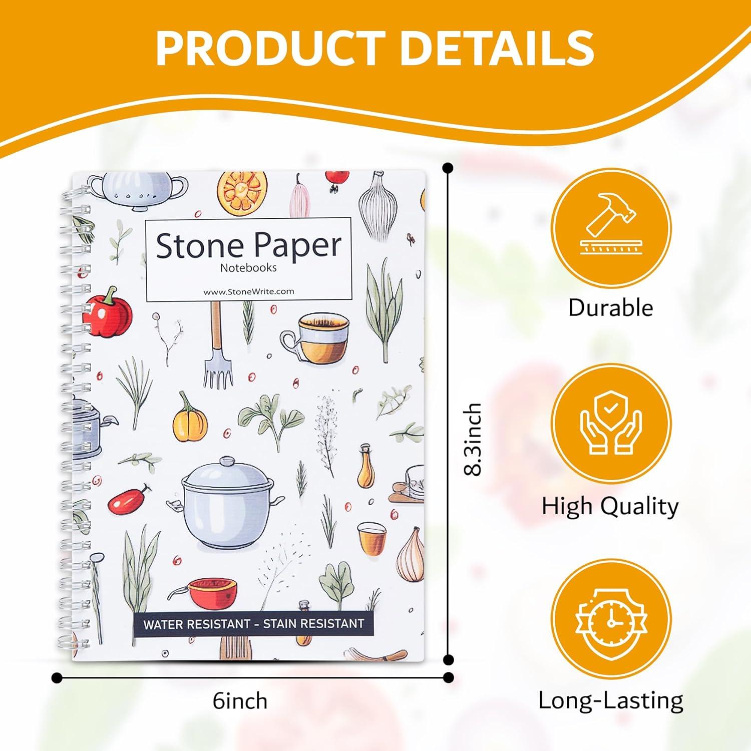 Cuaderno de Cocina Impermeable StoneWrite A5 50 Hojas