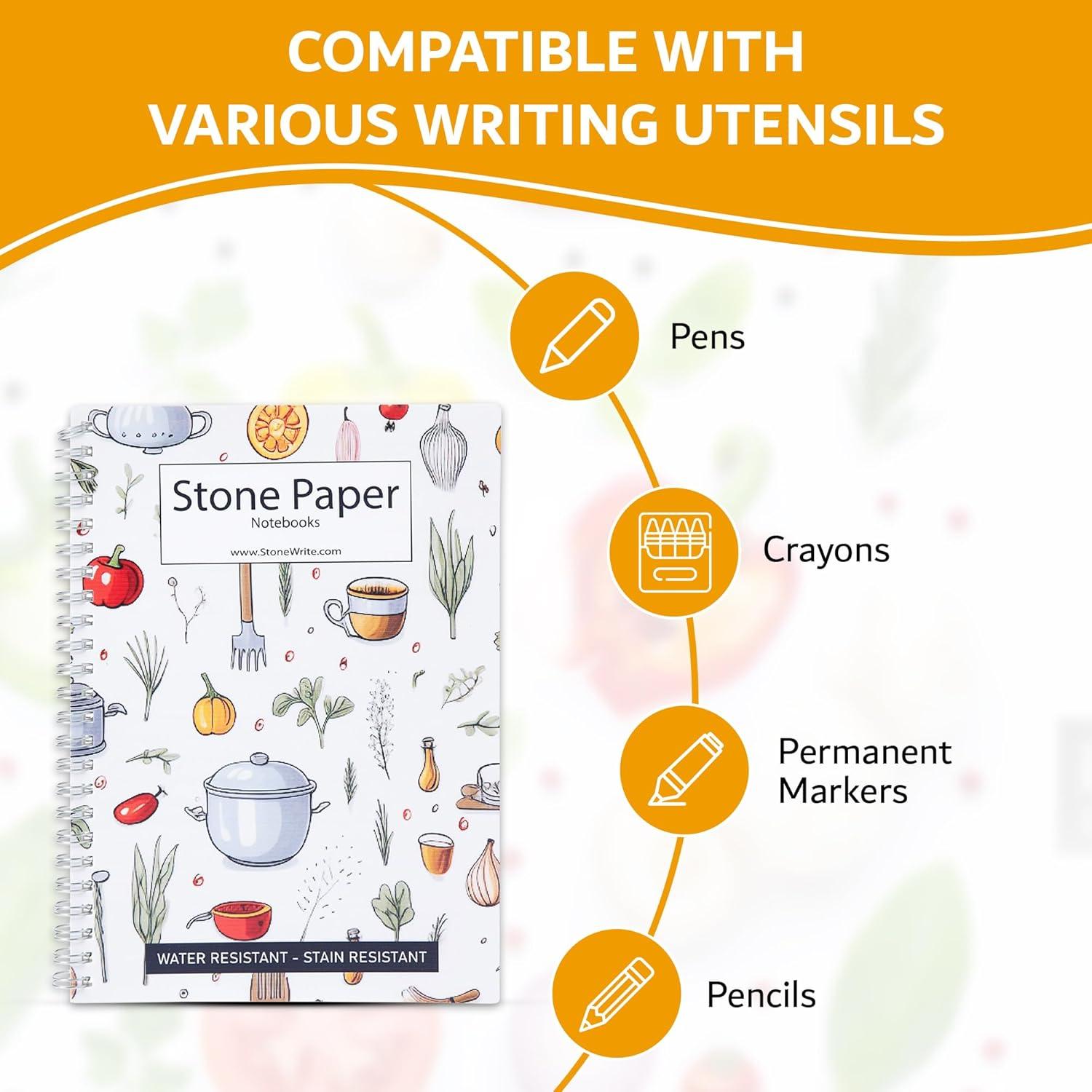 Cuaderno de Cocina Impermeable StoneWrite A5 50 Hojas