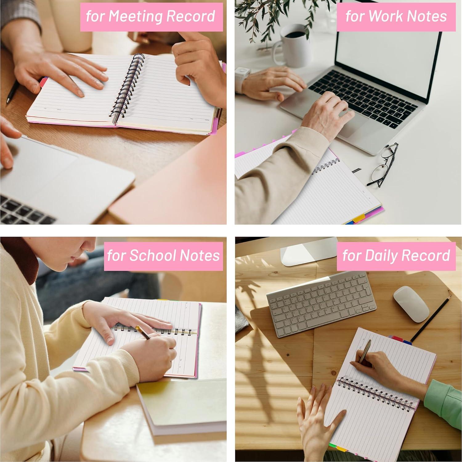 Cuaderno Espiral CAGIE A5 Rosa 5 Asignaturas 220 Páginas