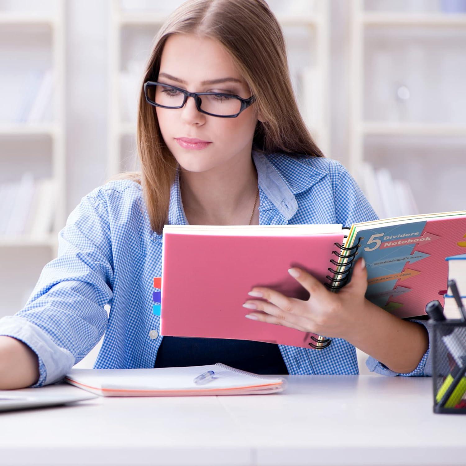 Cuaderno Espiral CAGIE A5 Rosa 5 Asignaturas 220 Páginas