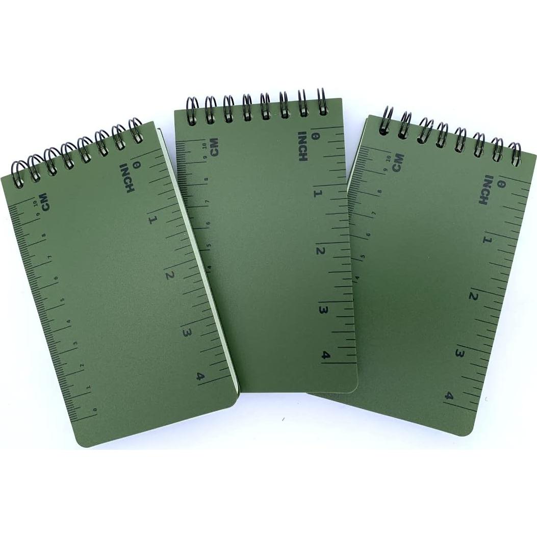Bloc de Notas Impermeable LETHALIFE 3x5 cm Verde OD - Paquete de 3