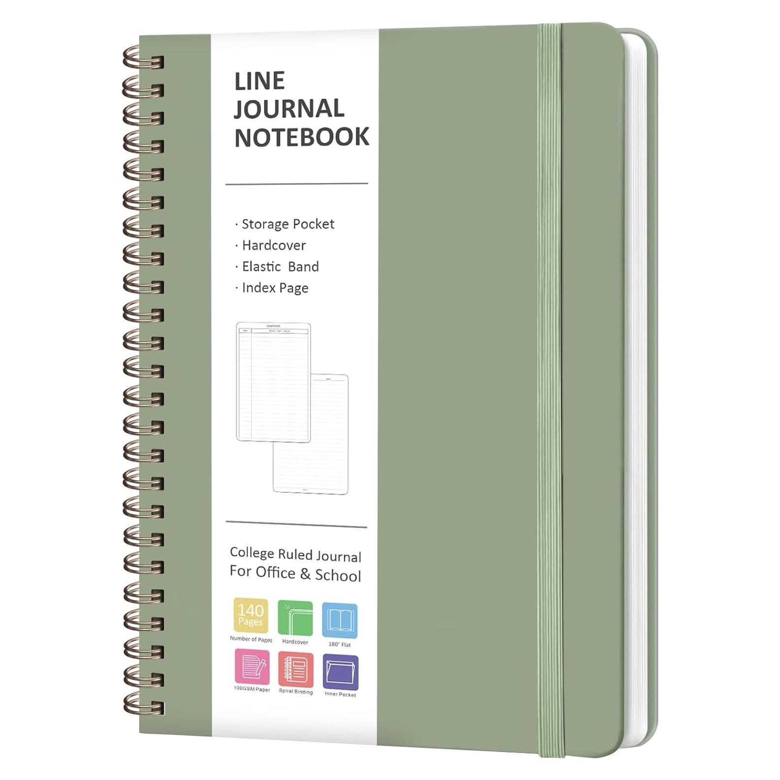 Cuaderno Espiral Tapa Dura A5 VALOME Verde 146 Páginas