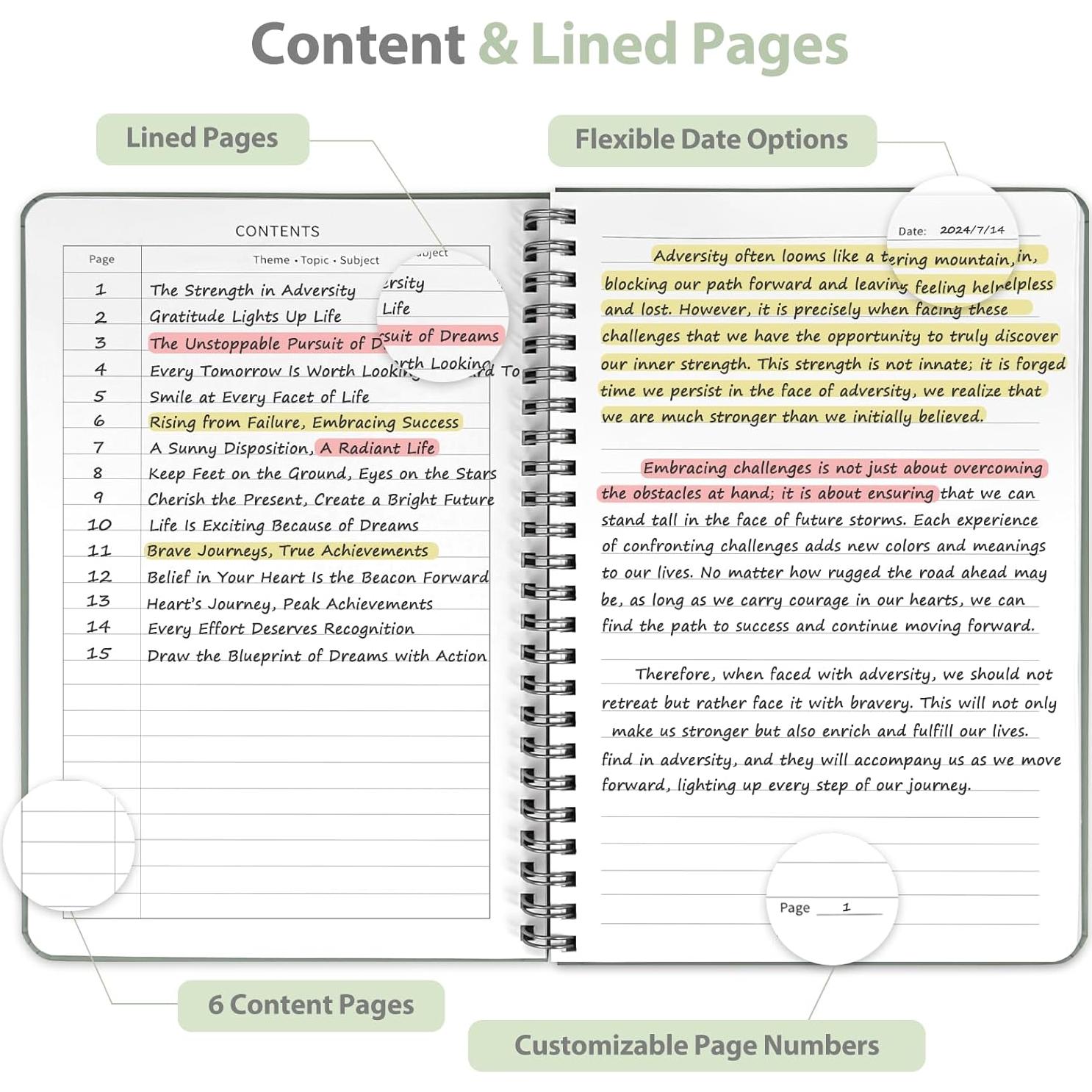 Cuaderno Espiral Tapa Dura A5 VALOME Verde 146 Páginas