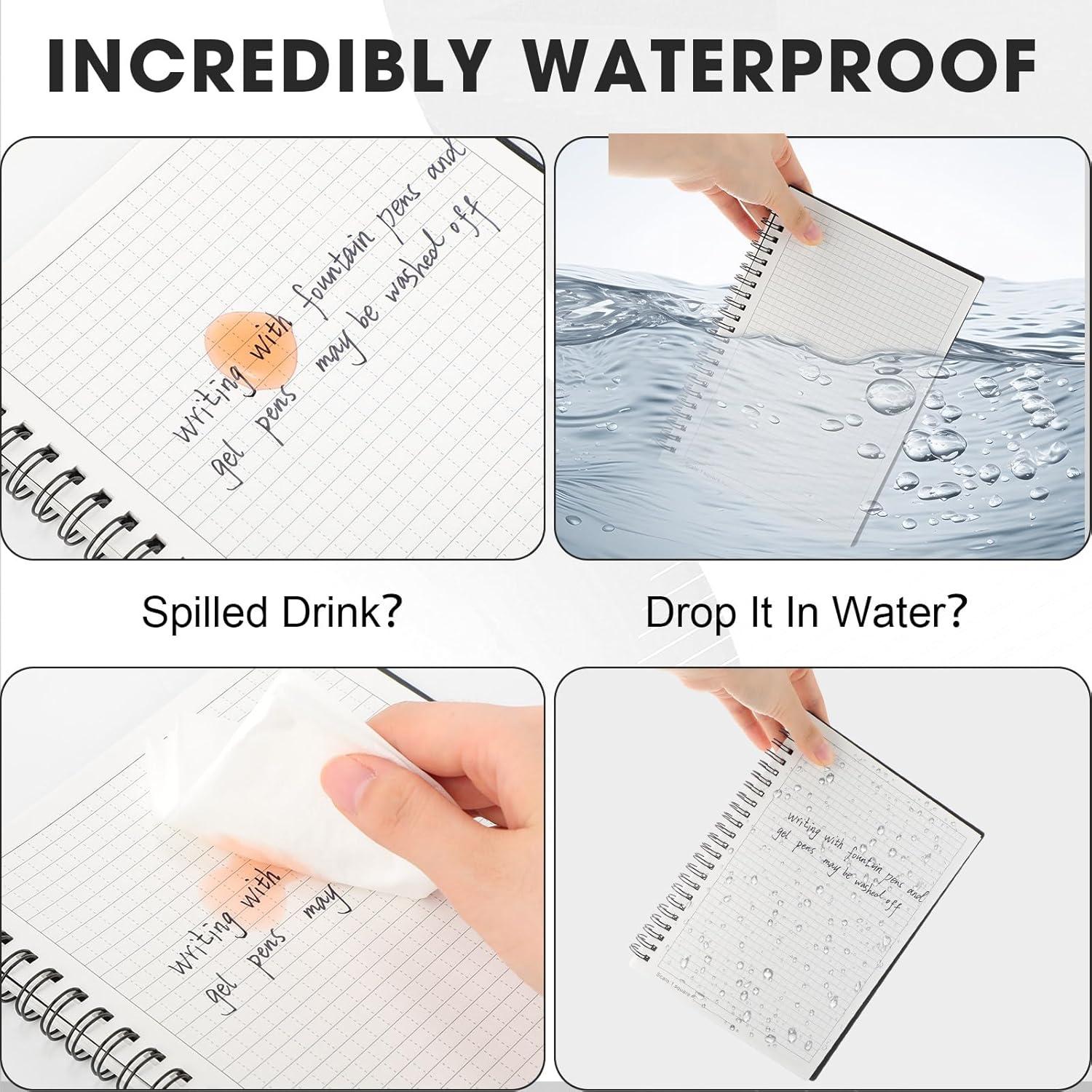 Paquete de 12 Cuadernos Impermeables Saypacck A5 Cuadriculados