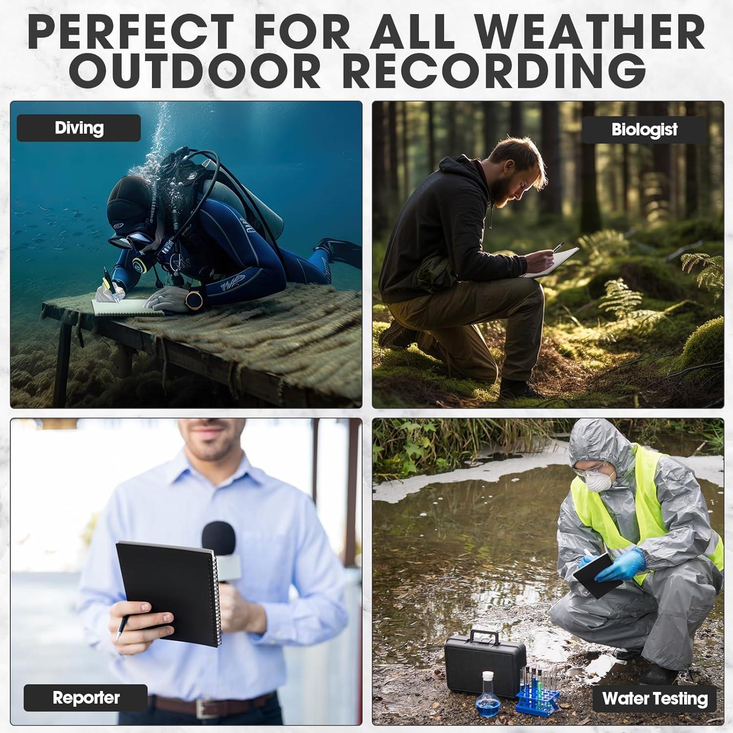 Paquete de 12 Cuadernos Impermeables Saypacck A5 Cuadriculados