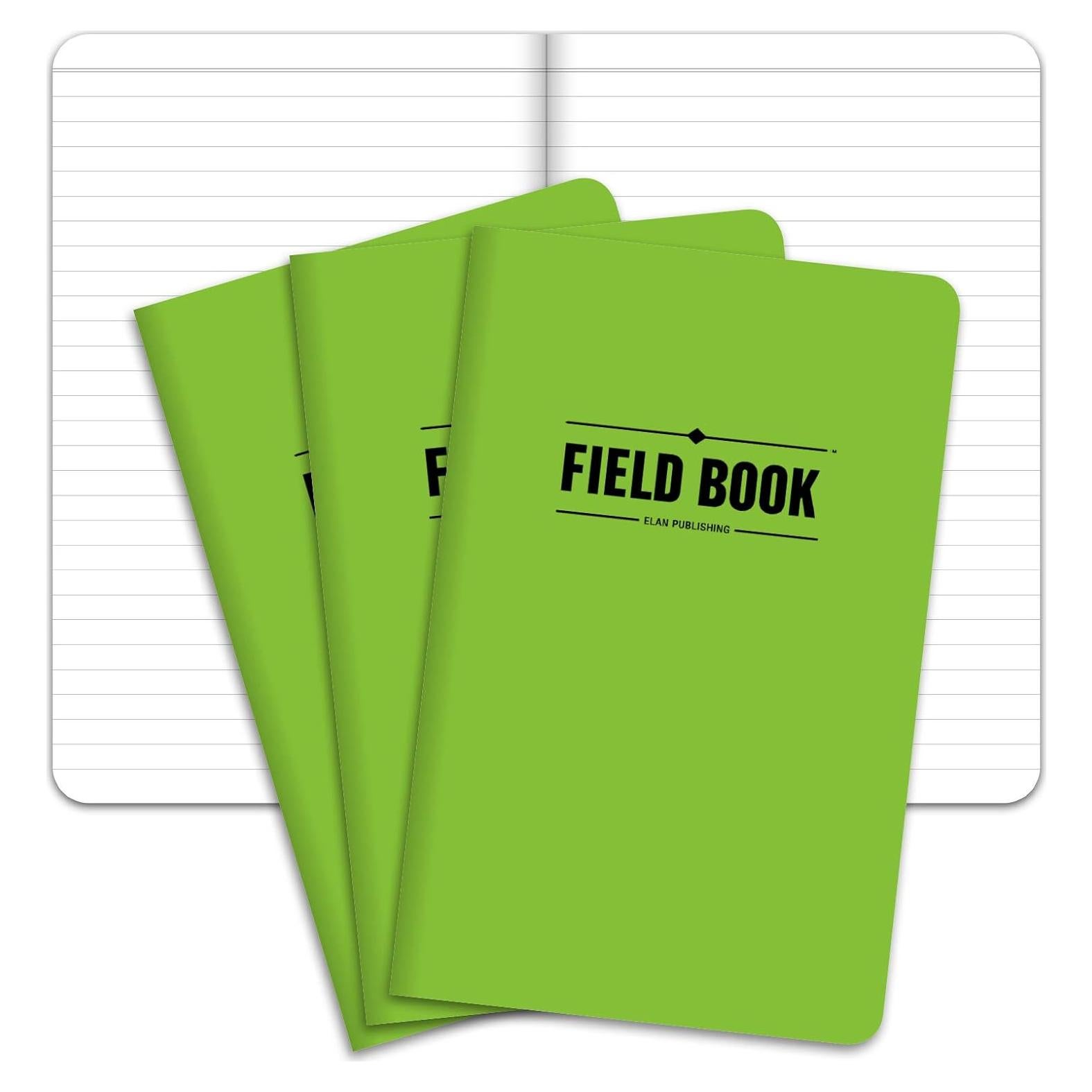 Cuaderno de Campo Indestructible Elan Publishing 5x8 Verde - Paquete de 3