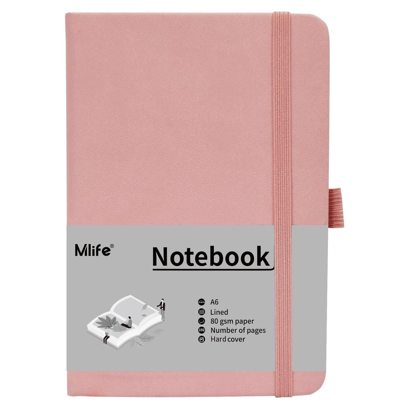 Cuaderno A6 Mlife Rayado Tapa Dura Rosa 192 Páginas