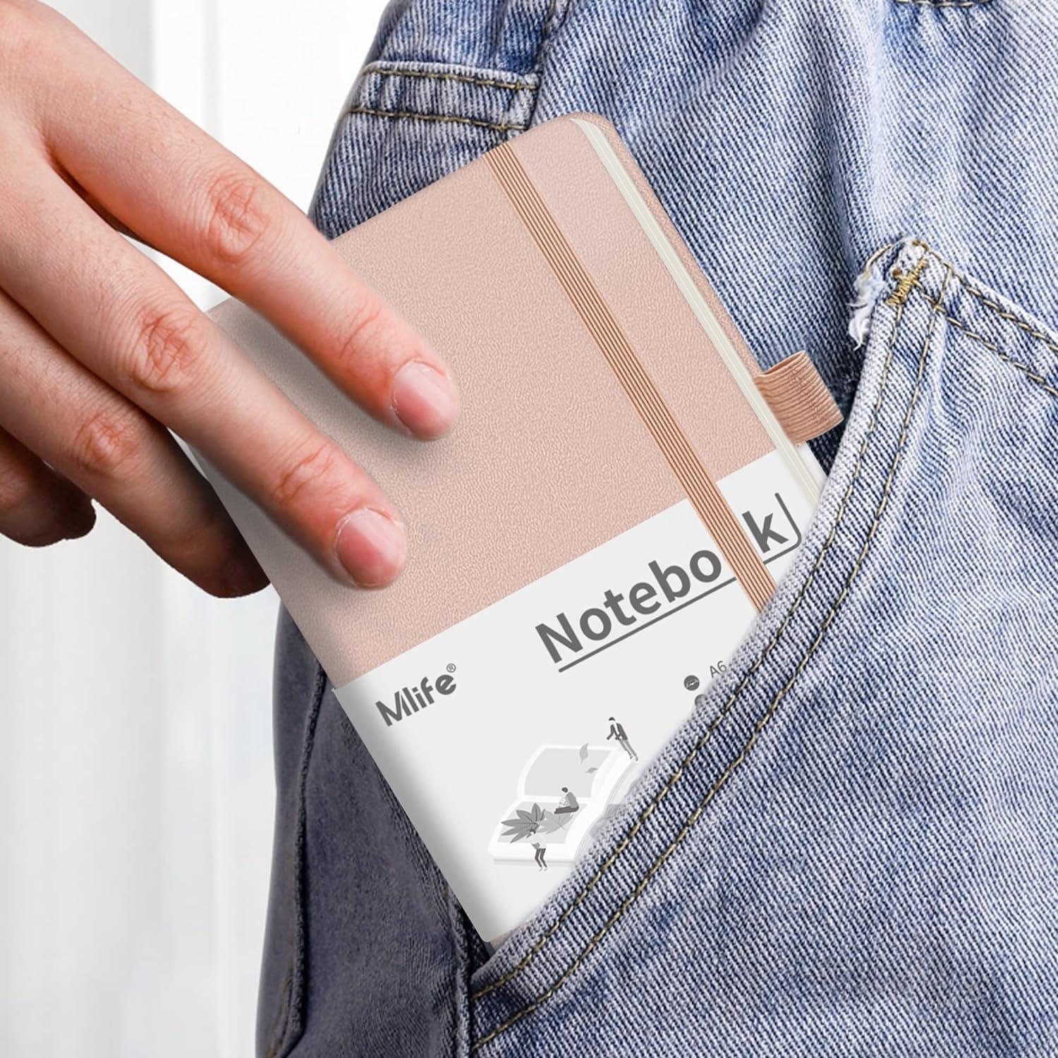 Cuaderno A6 Mlife Rayado Tapa Dura Rosa 192 Páginas