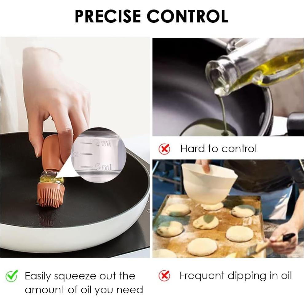 Dispensador de Aceite TINMIX 180ml con Brocha de Silicona Gris