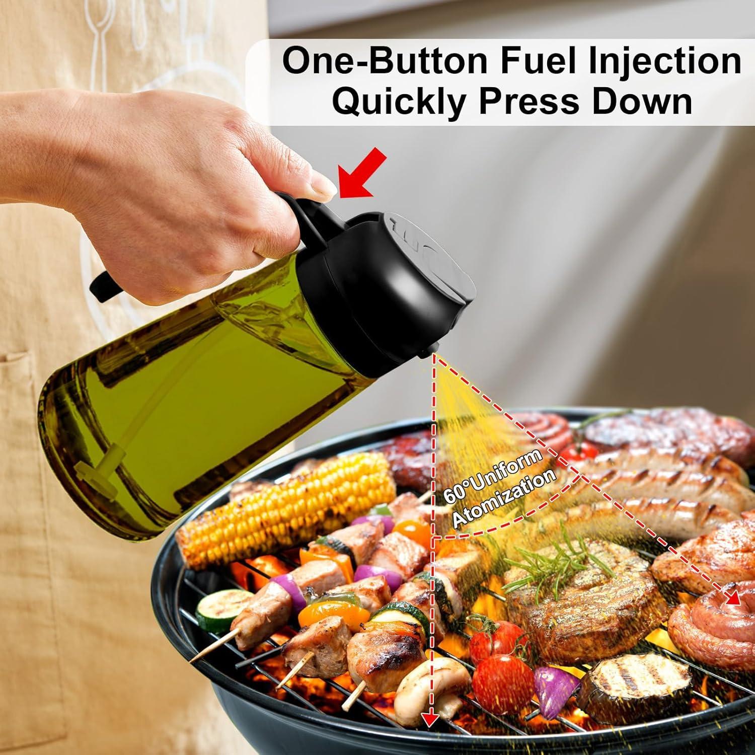 Botella Dispensadora de Aceite AATTCIF 16oz Verde Oscuro 2 en 1