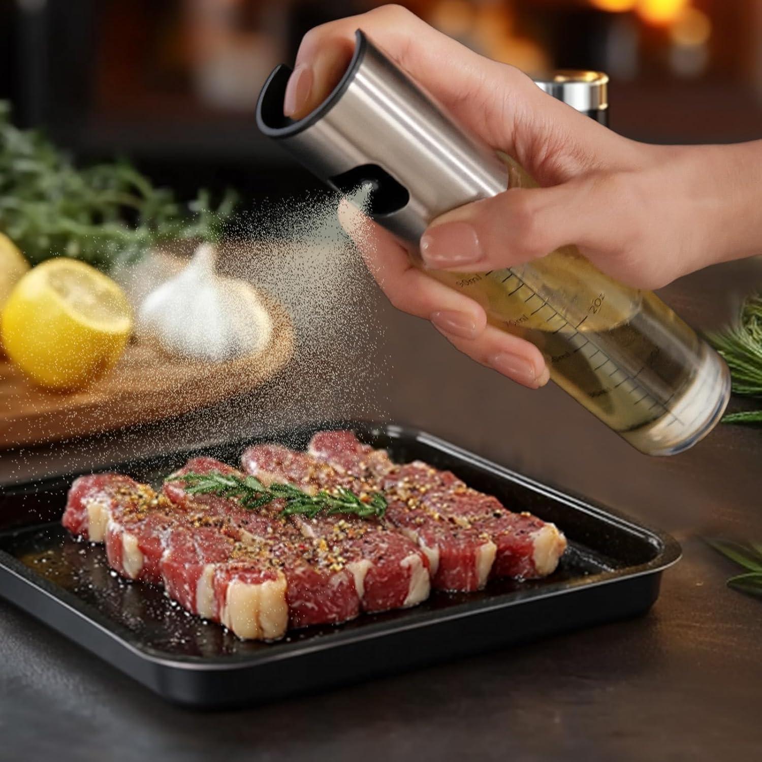 Pulverizador de Aceite CookLoomara 100ml Acero Inoxidable y Vidrio