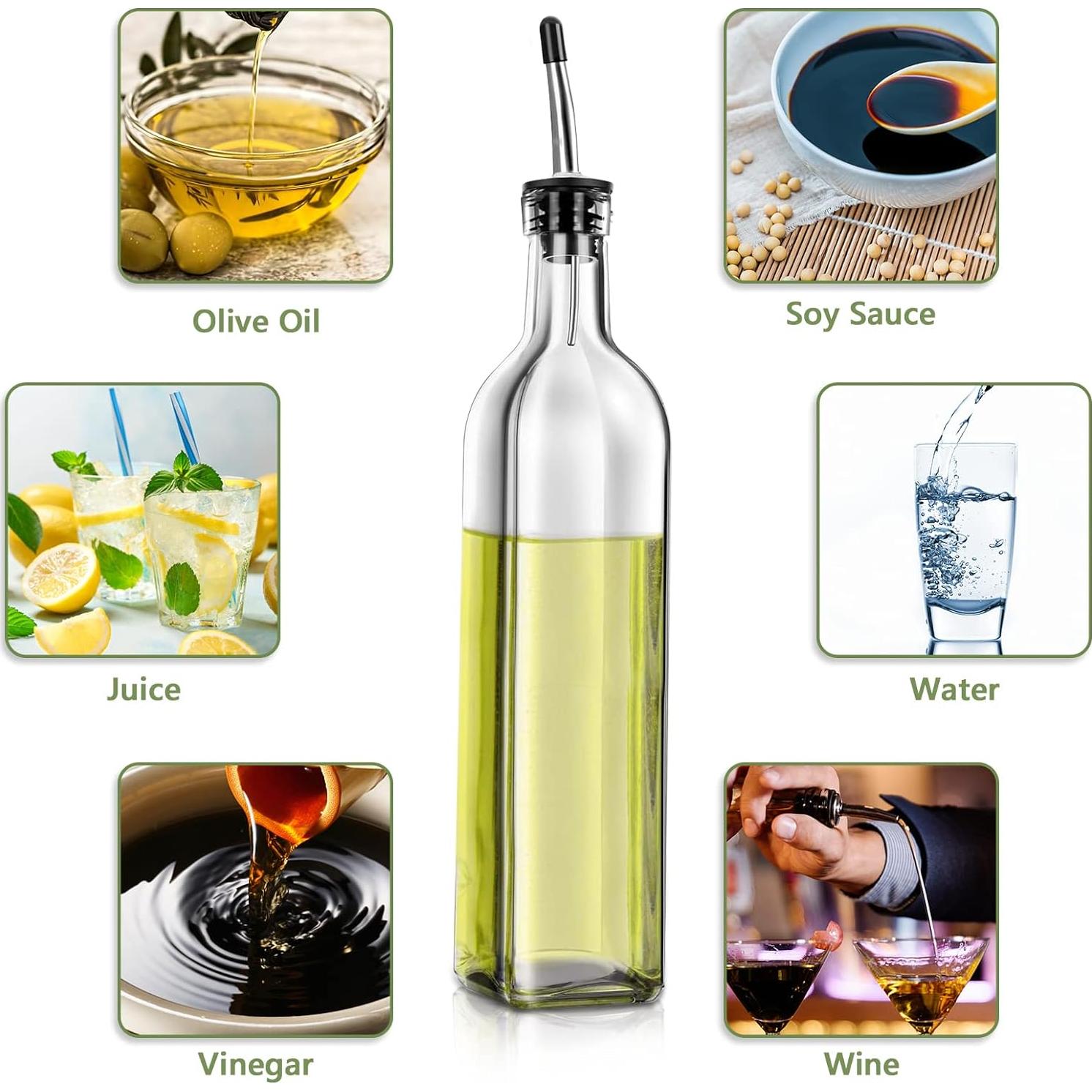 Botella dispensadora de aceite y vinagre Leaflai 500ml 2 Pcs