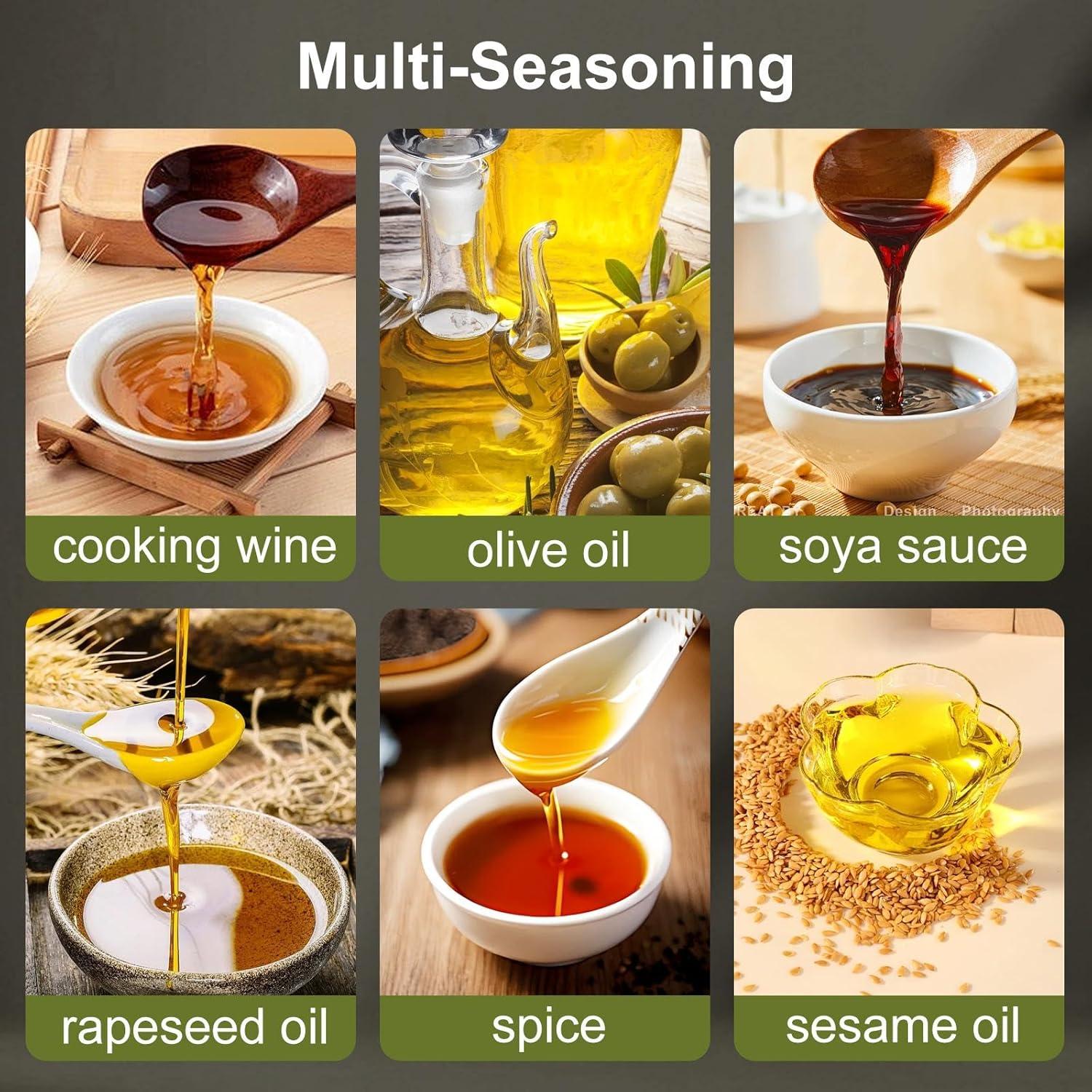 Dispensador de Aceite de Cocina 470ml ROCIRLAB Verde Oliva 2 en 1