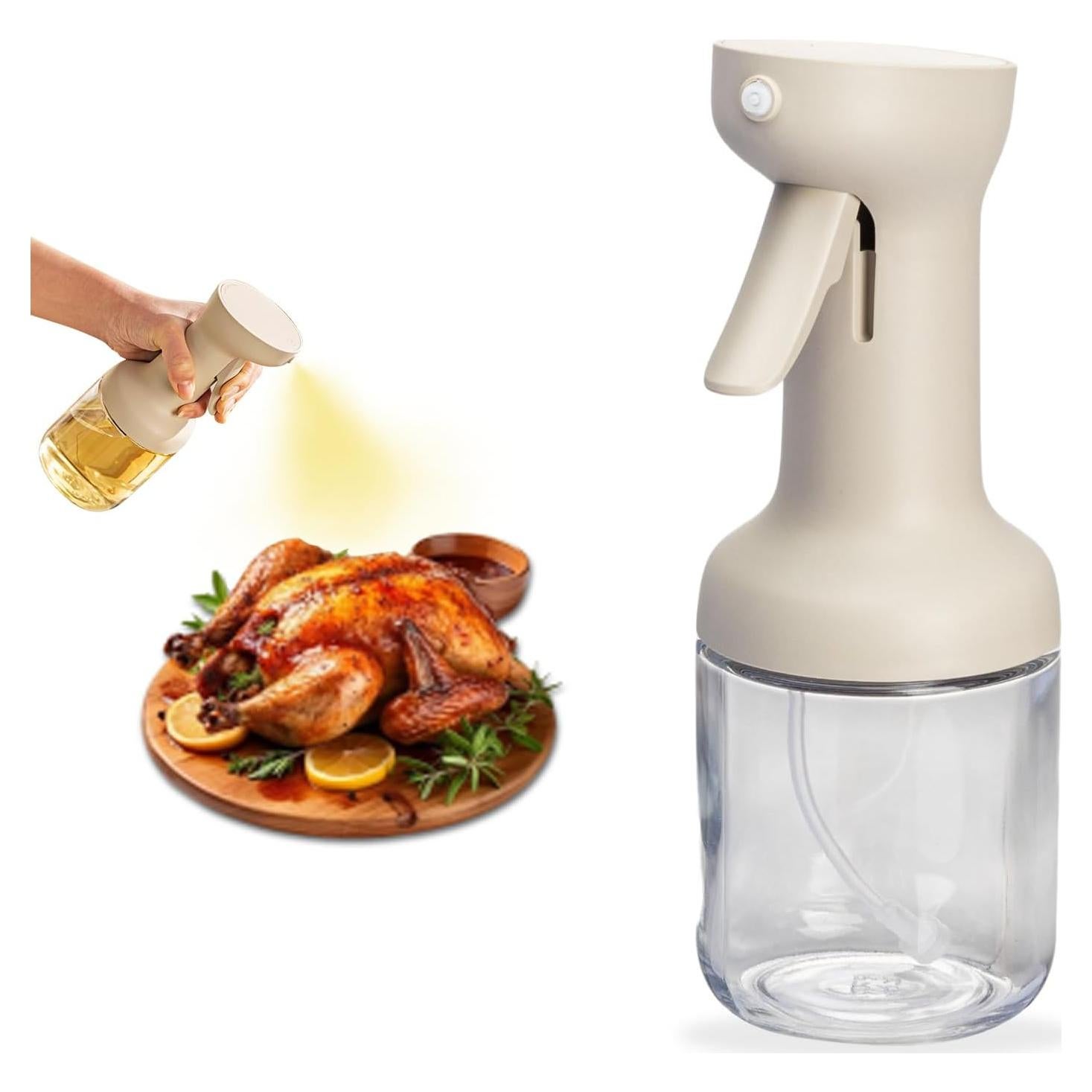 Pulverizador de Aceite MDZF de Vidrio 450ml Blanco - Spray Cocina