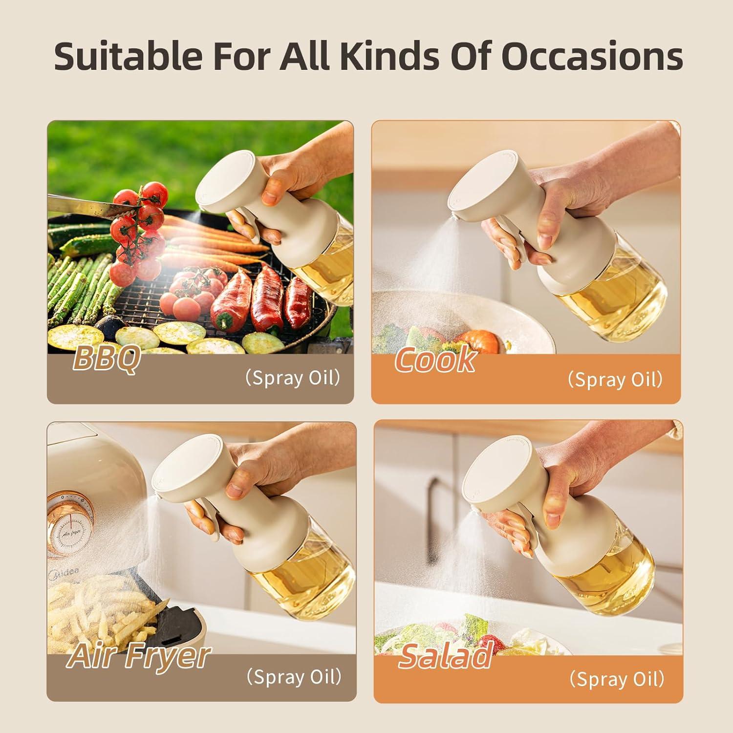 Pulverizador de Aceite MDZF de Vidrio 450ml Blanco - Spray Cocina