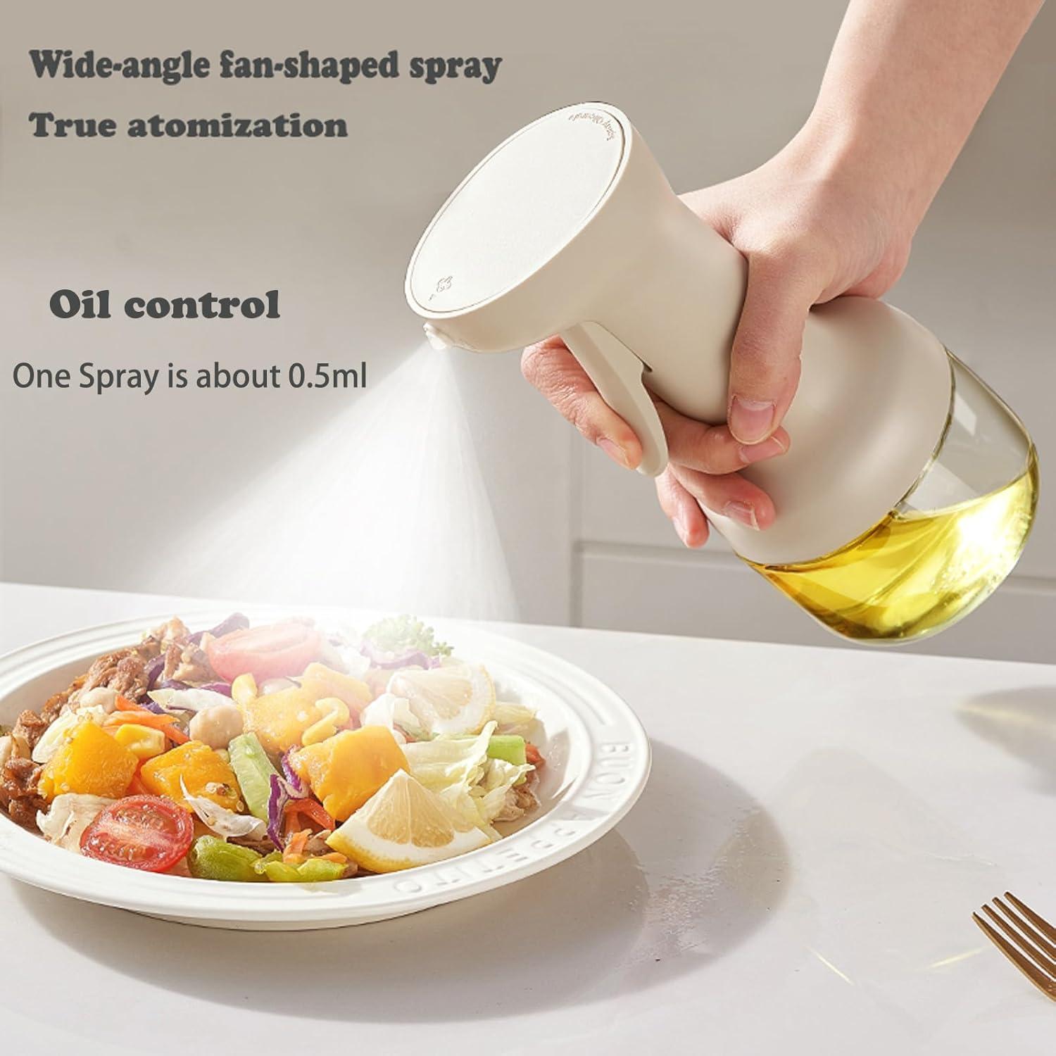 Pulverizador de Aceite de Oliva Povinmos 450ml Blanco - Control de Porciones