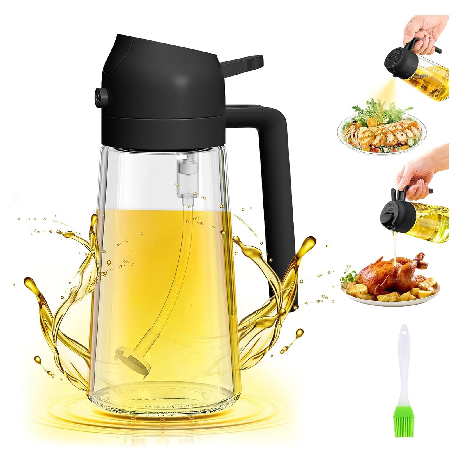 Botella dispensadora de aceite de vidrio 2 en 1 YOUSHEME 470ml