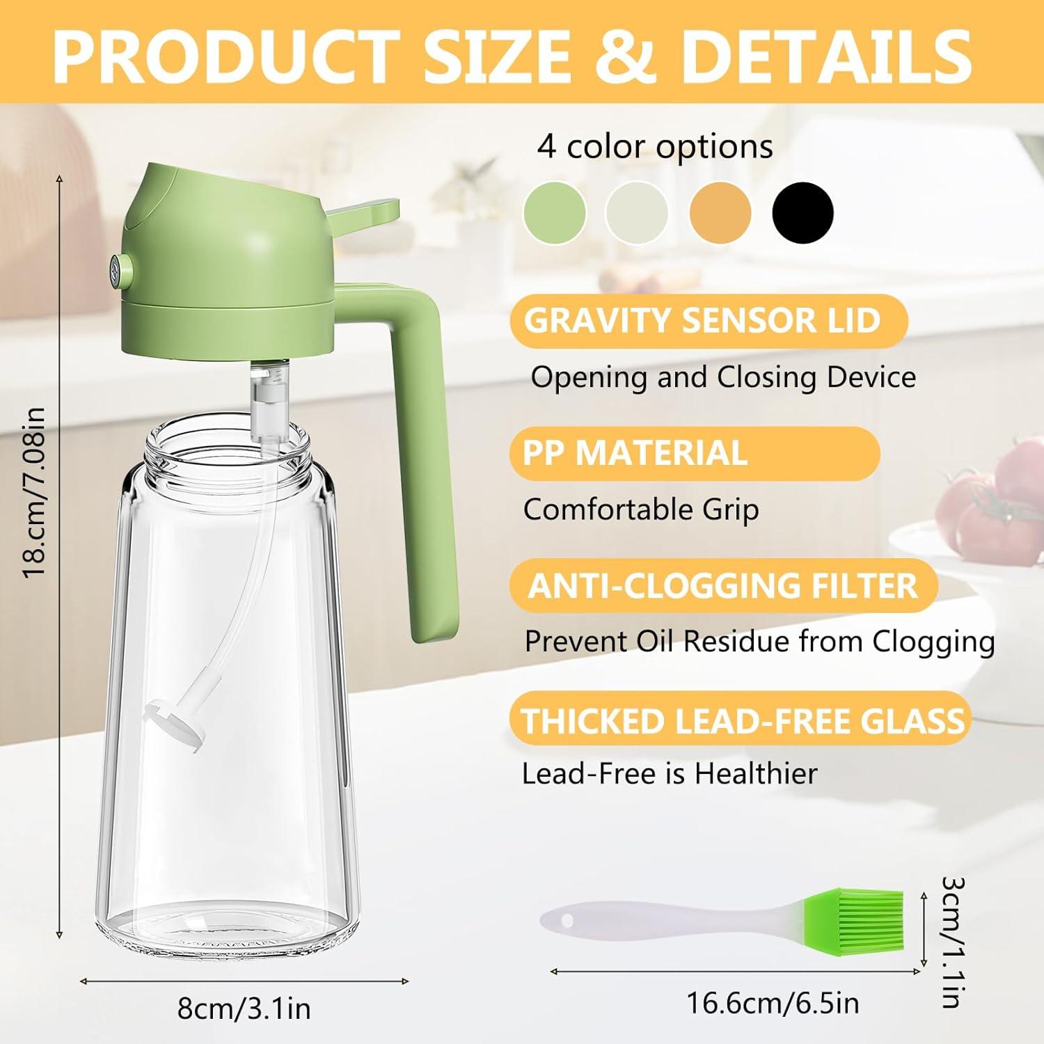 Botella dispensadora de aceite de vidrio 2 en 1 YOUSHEME 470ml